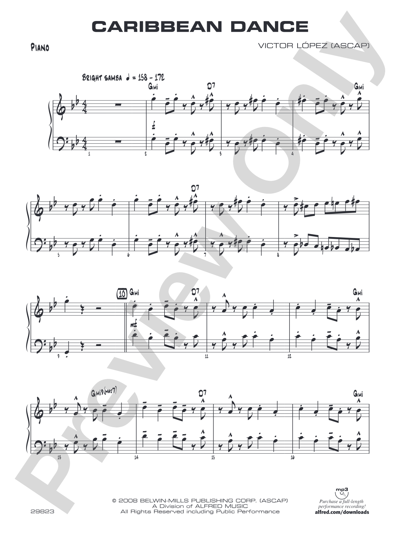 Caribbean Dance: Piano Accompaniment