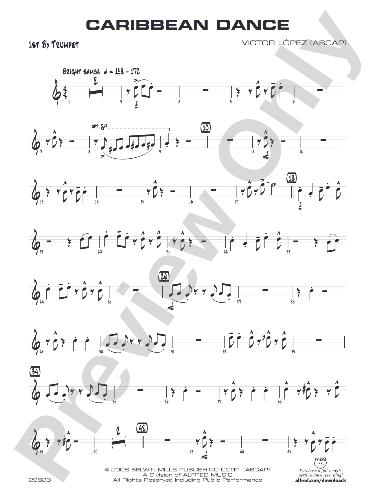 Caribbean Dance: 1st B-flat Trumpet