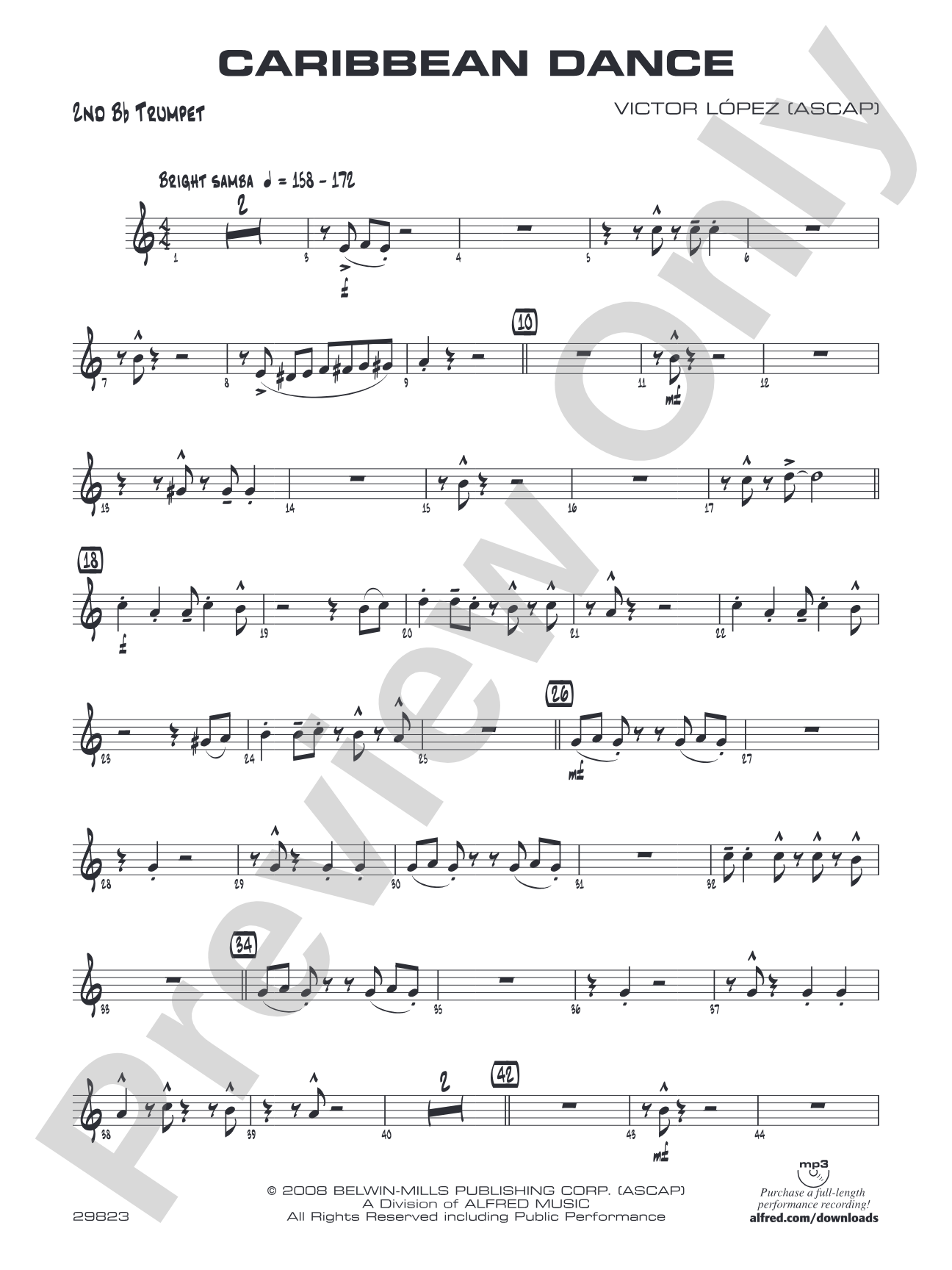 Caribbean Dance: 2nd B-flat Trumpet