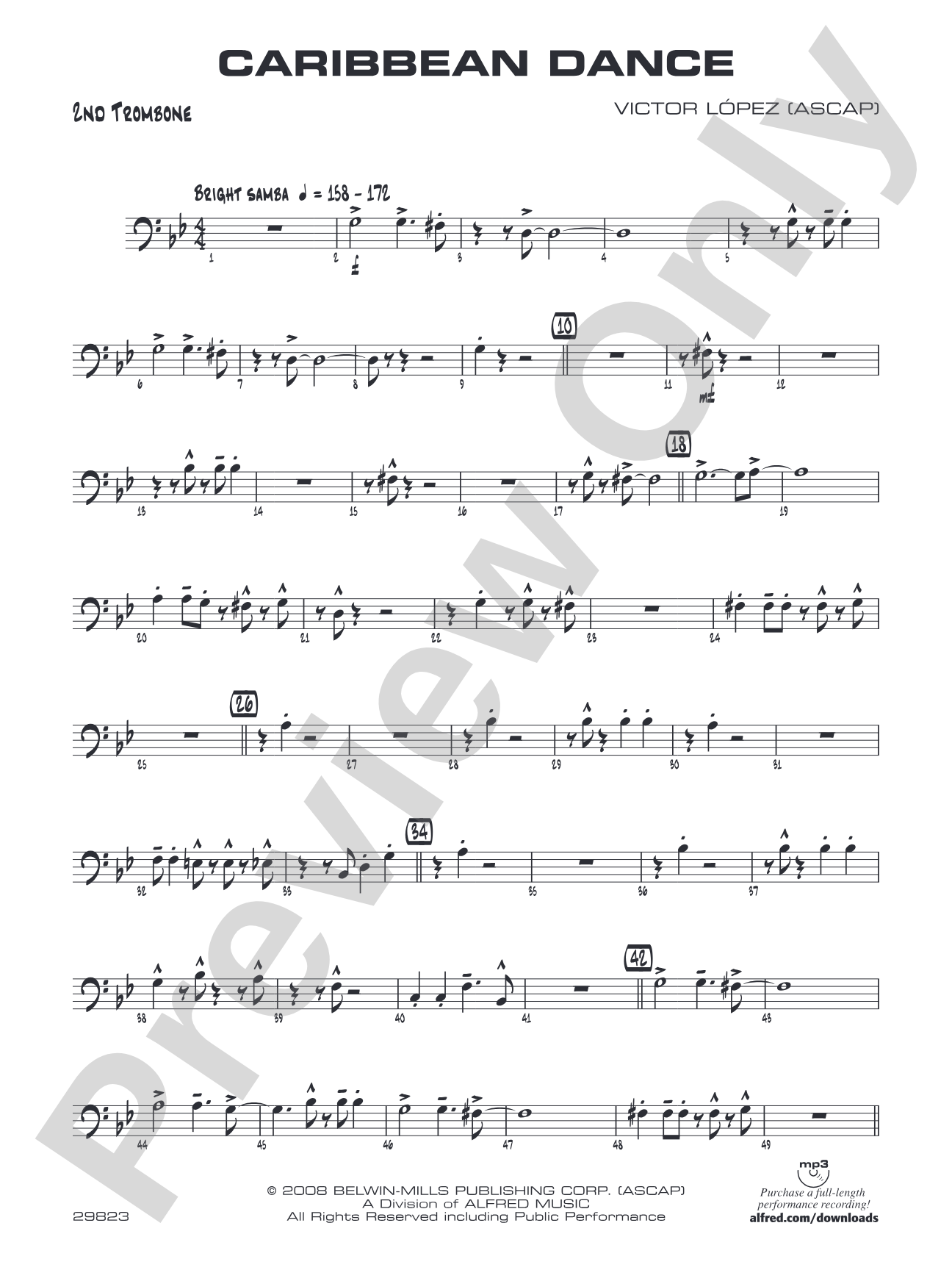 Caribbean Dance: 2nd Trombone