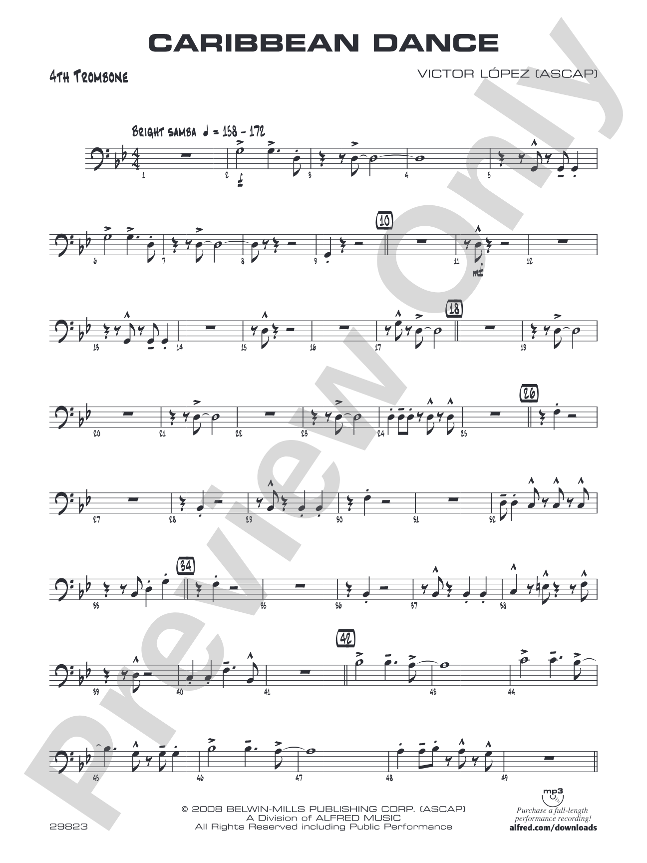 Caribbean Dance: 4th Trombone
