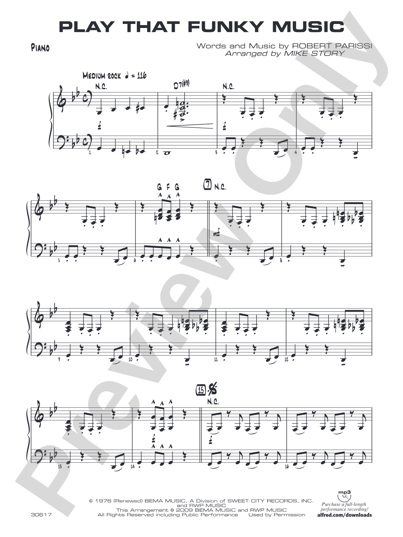 Play That Funky Music: Piano Accompaniment