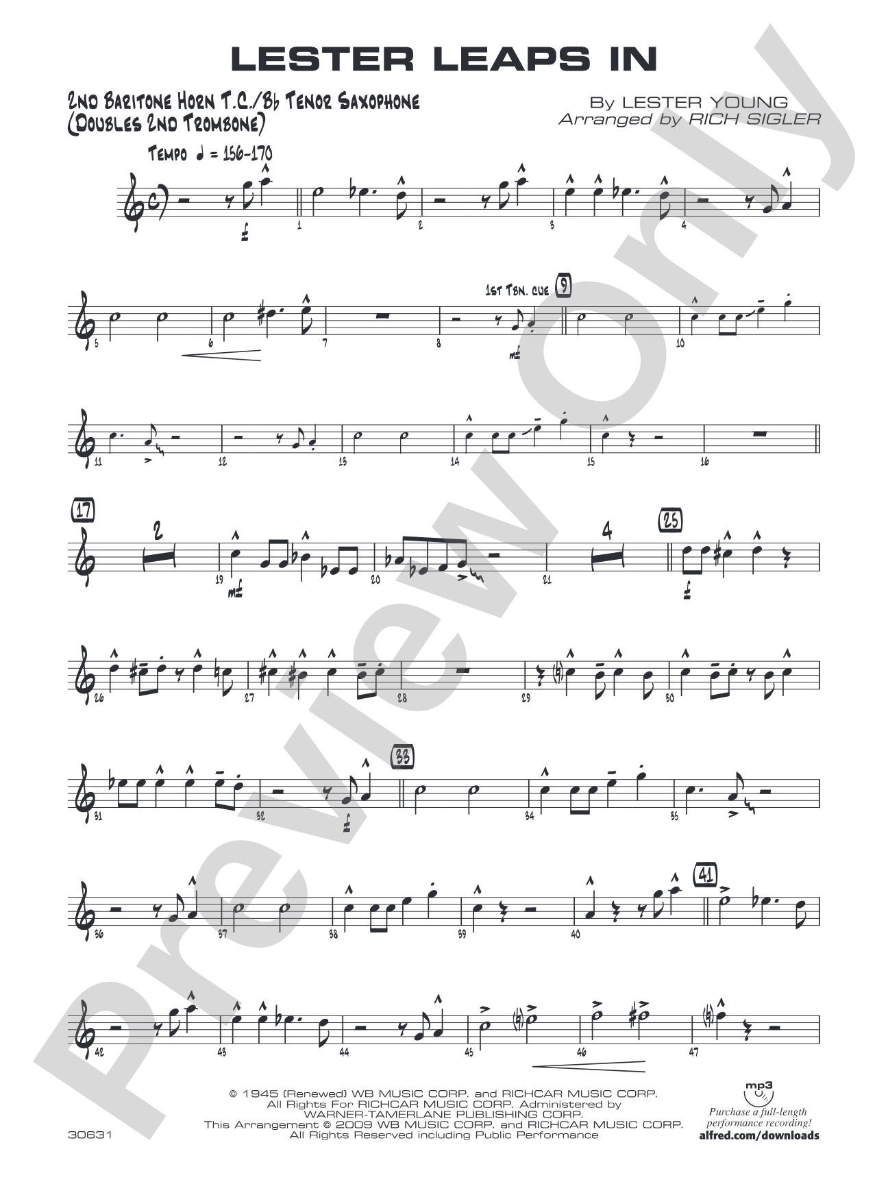 Lester Leaps In: 2nd Baritone T.C.