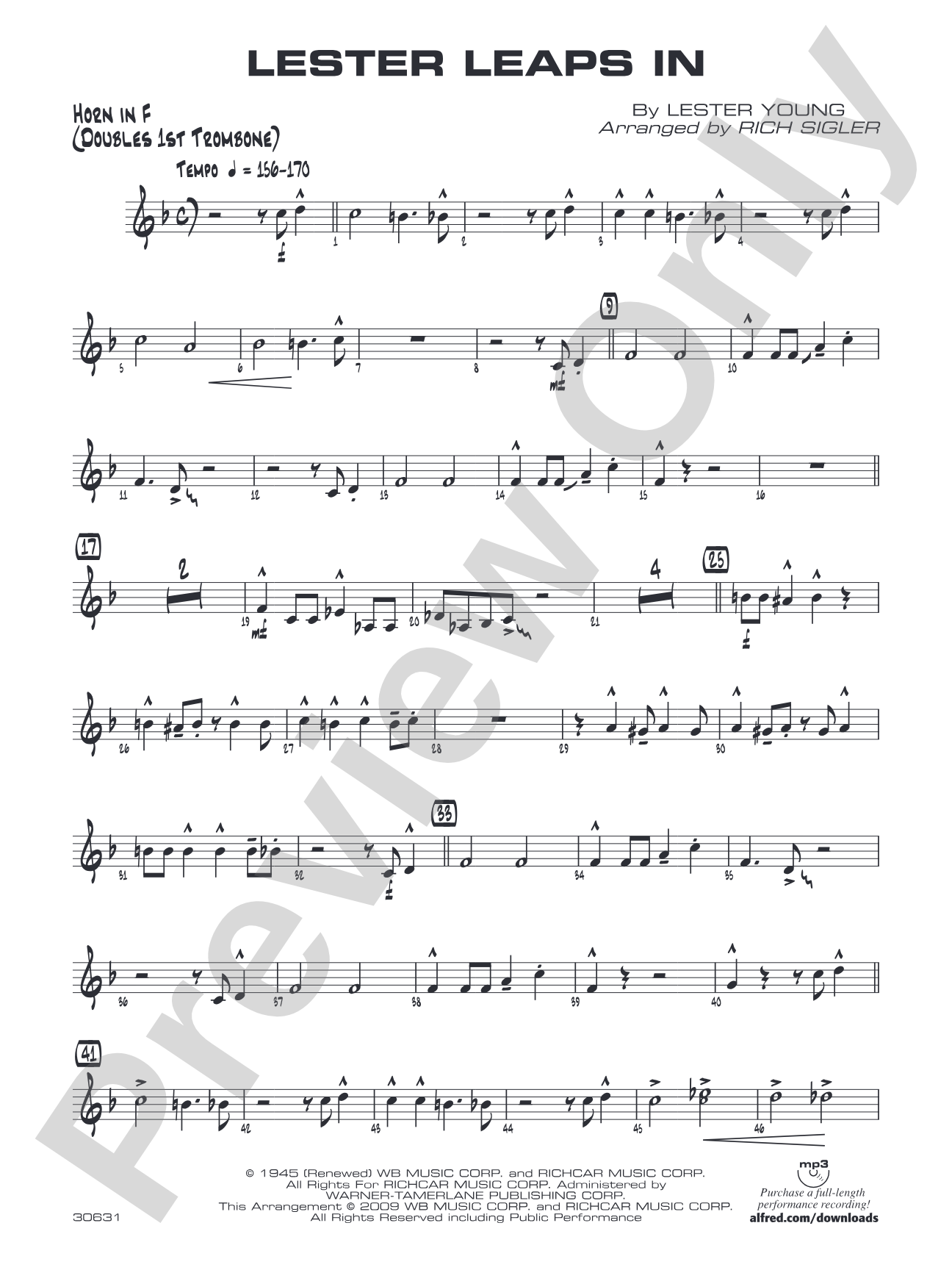 Lester Leaps In: 1st F Horn