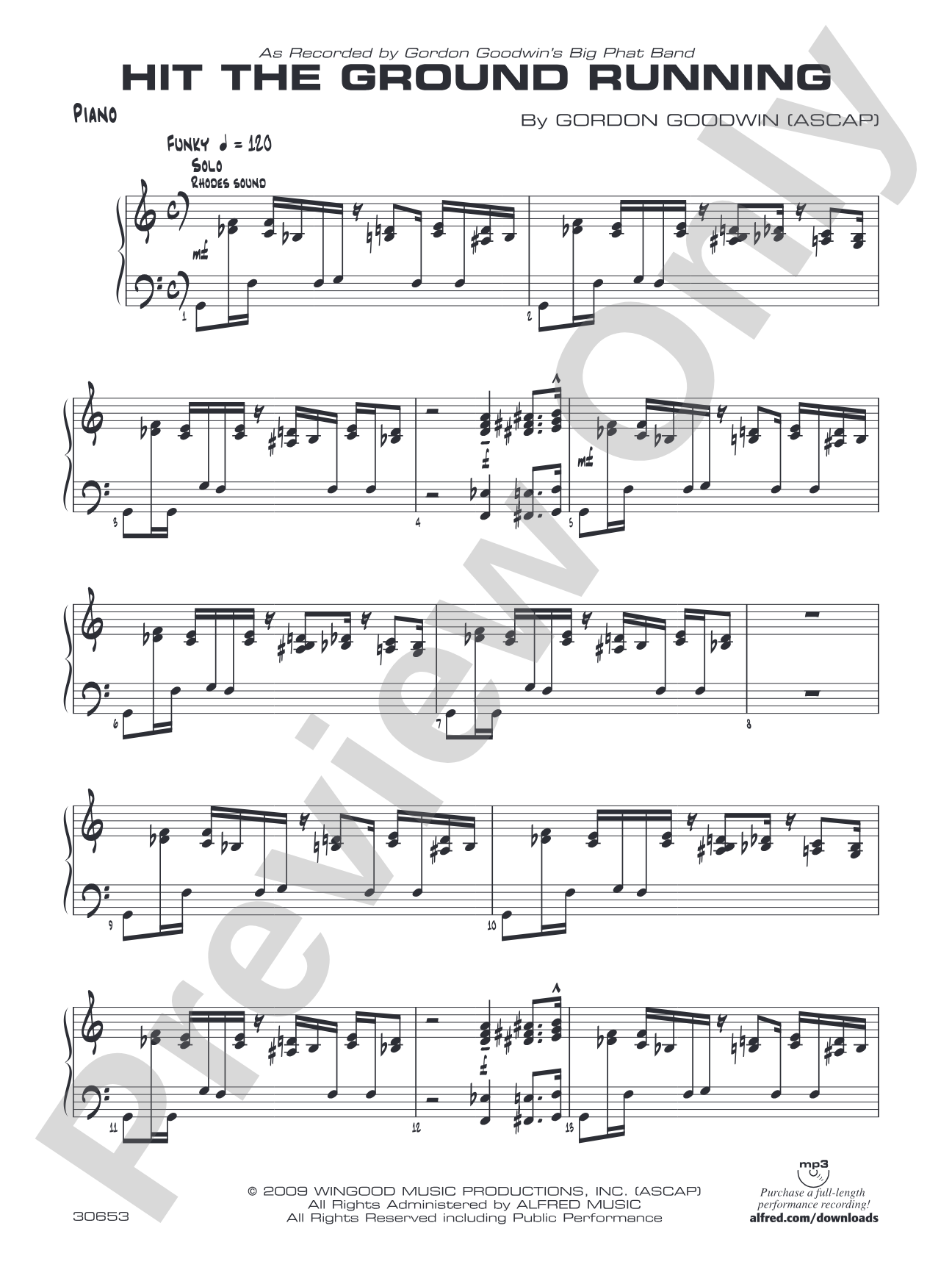Hit the Ground Running: Piano Accompaniment