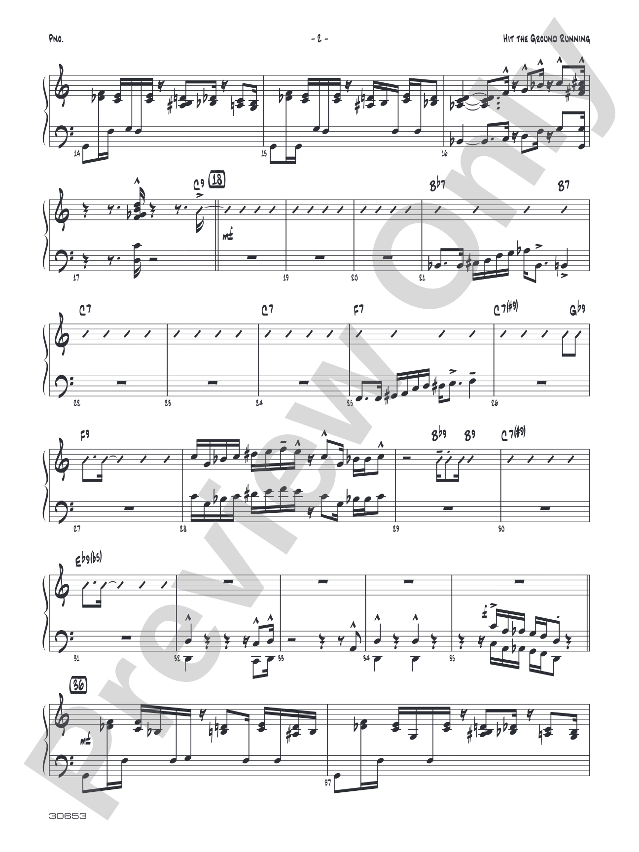 Hit the Ground Running: Piano Accompaniment