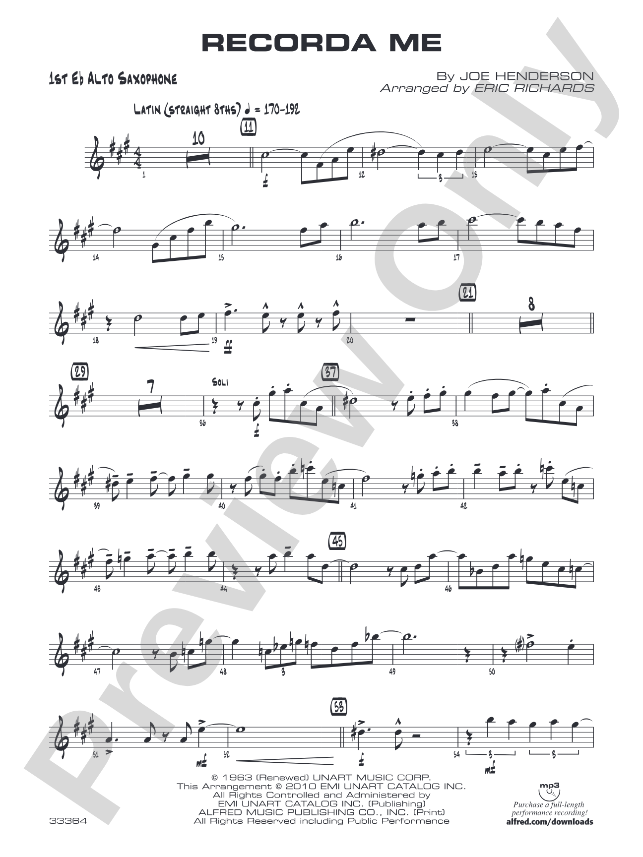 Recorda Me: E-flat Alto Saxophone