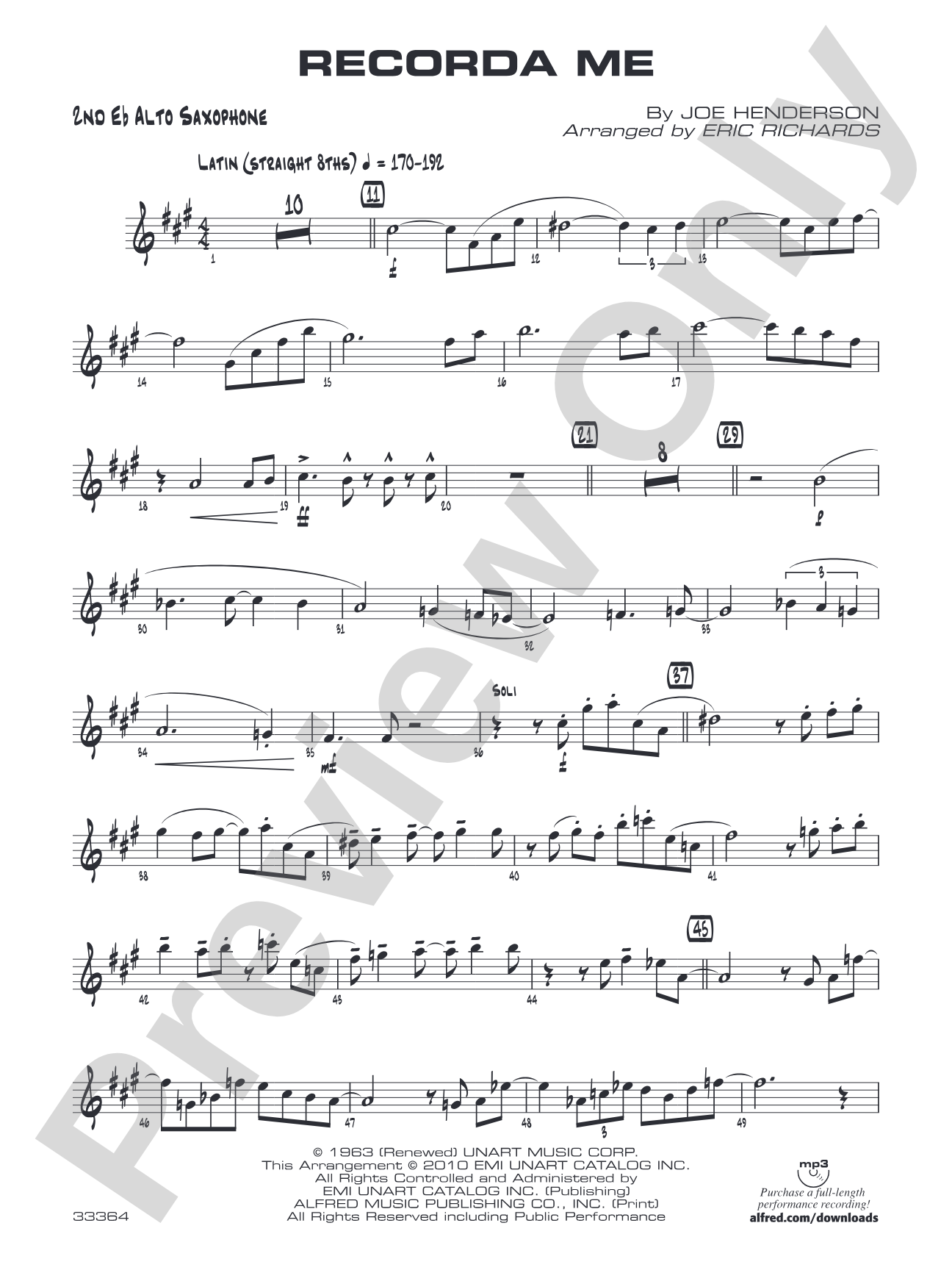 Recorda Me: 2nd E-flat Alto Saxophone
