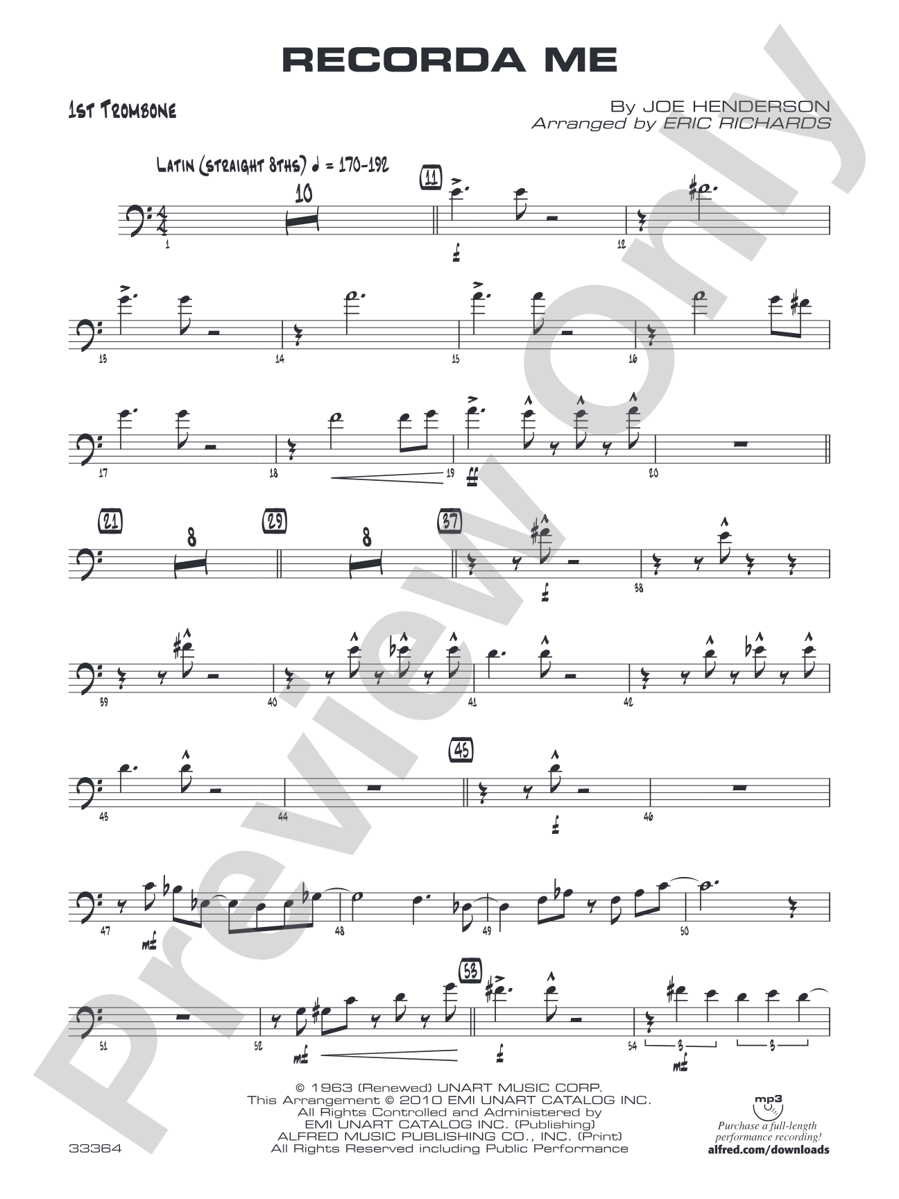 Recorda Me: 1st Trombone