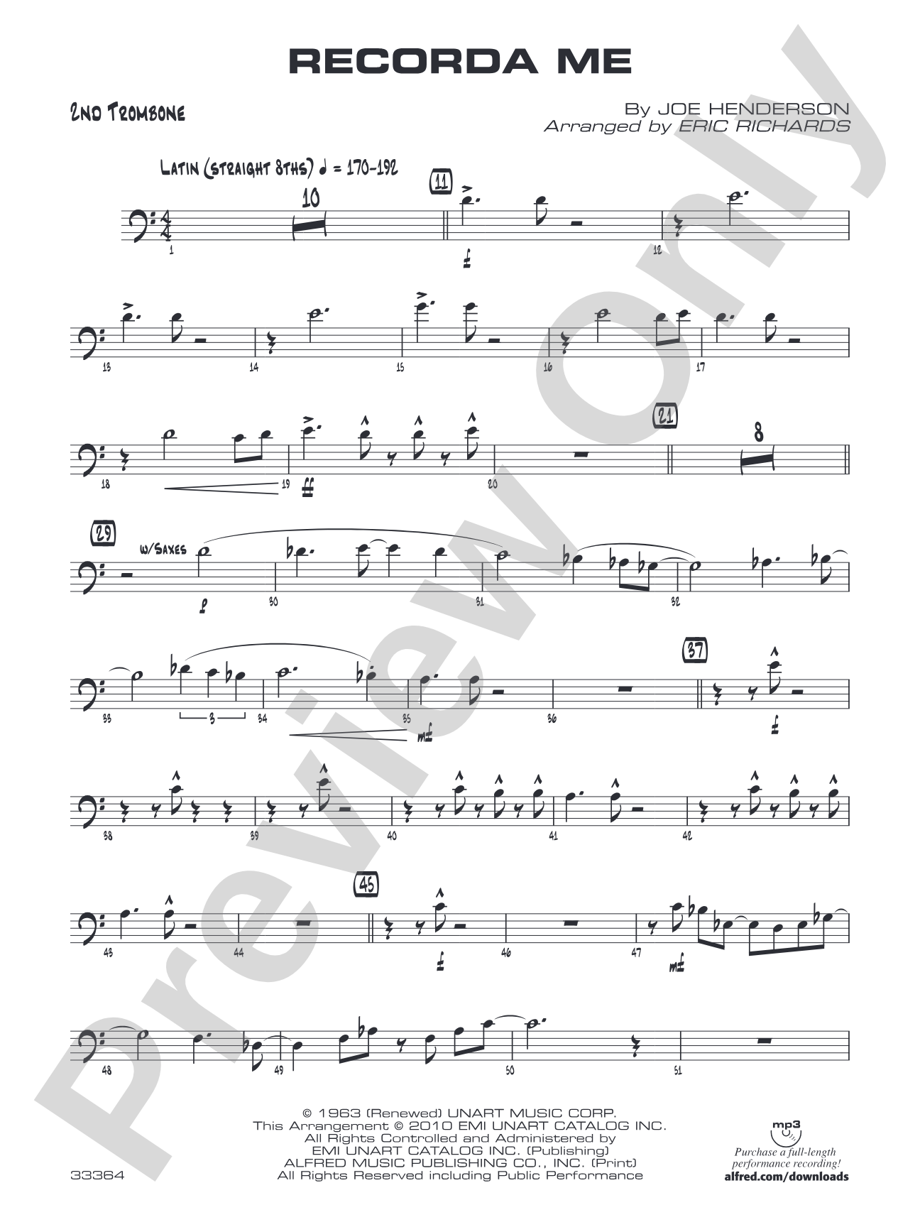 Recorda Me: 2nd Trombone