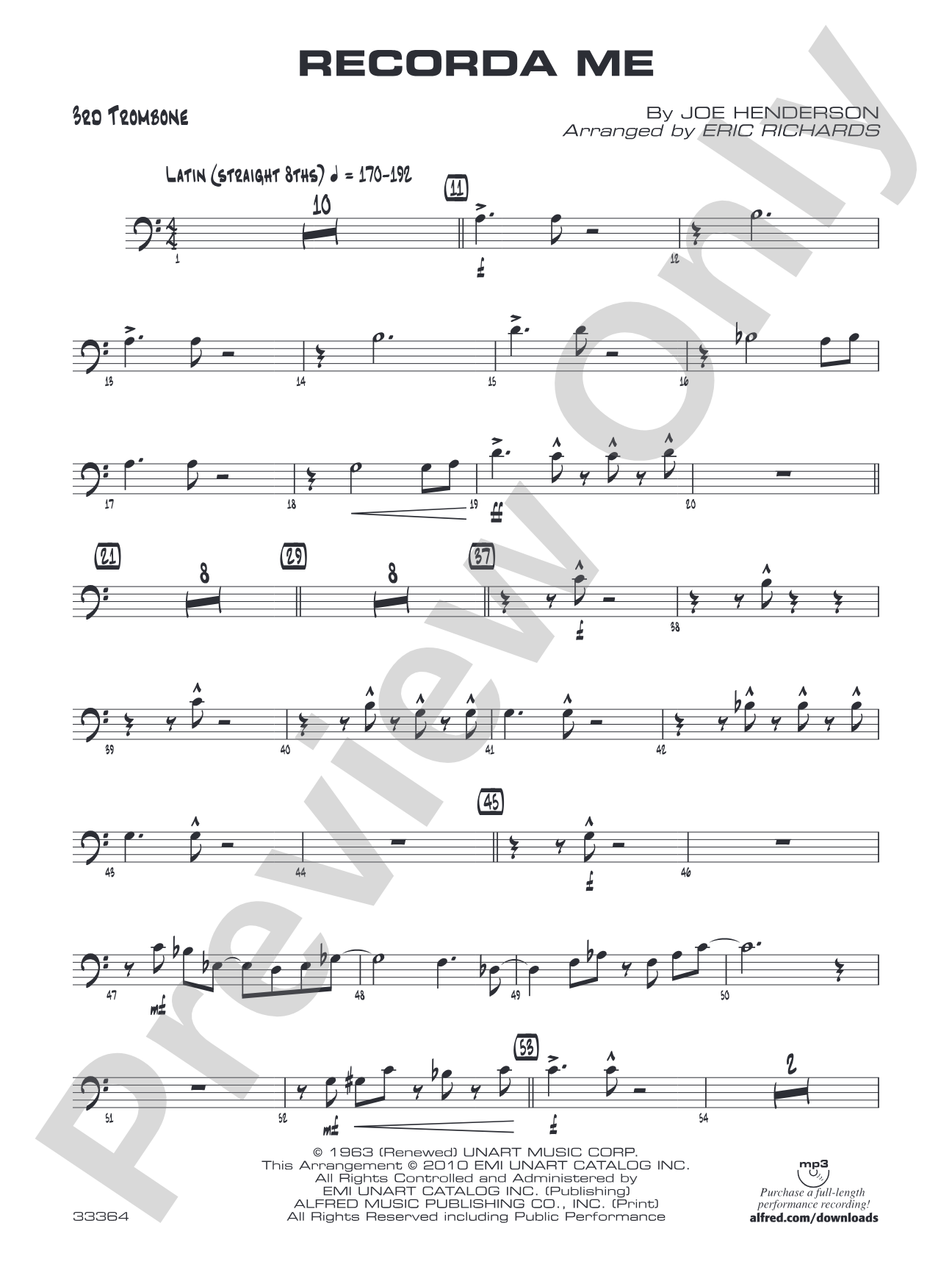 Recorda Me: 3rd Trombone