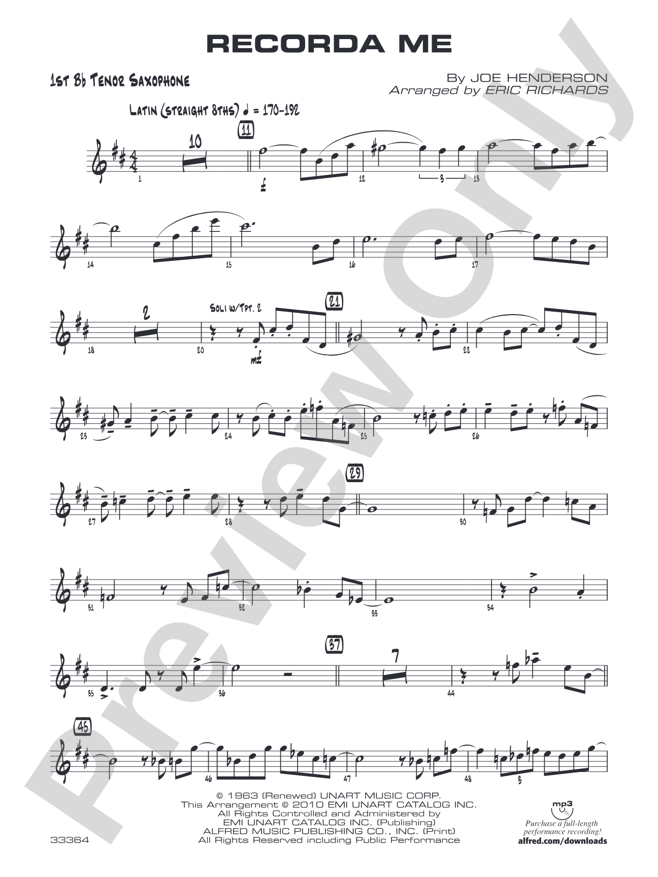 Recorda Me: B-flat Tenor Saxophone