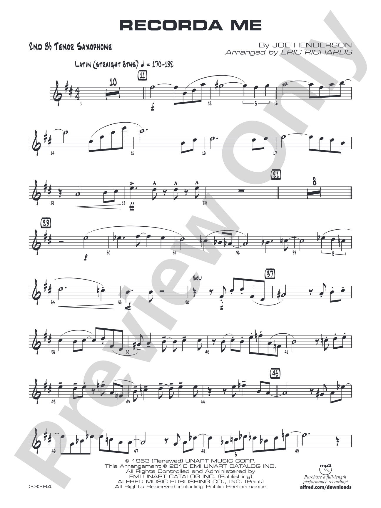 Recorda Me: 2nd B-flat Tenor Saxophone