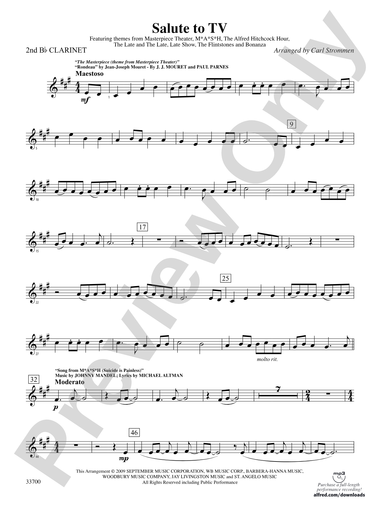 Salute to TV: 2nd B-flat Clarinet
