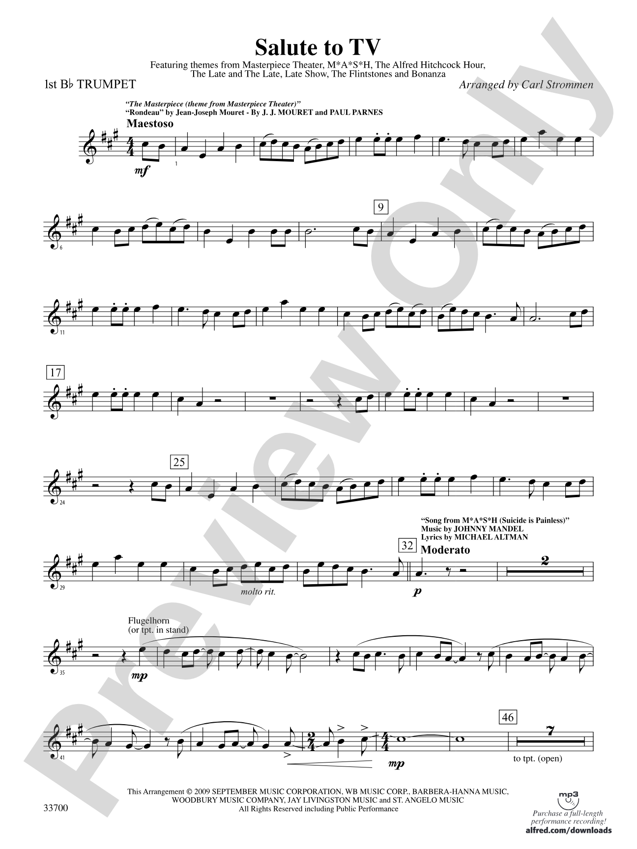 Salute to TV: 1st B-flat Trumpet