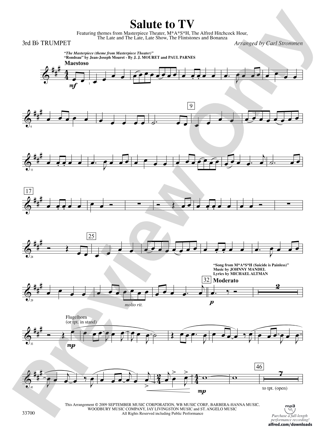 Salute to TV: 3rd B-flat Trumpet