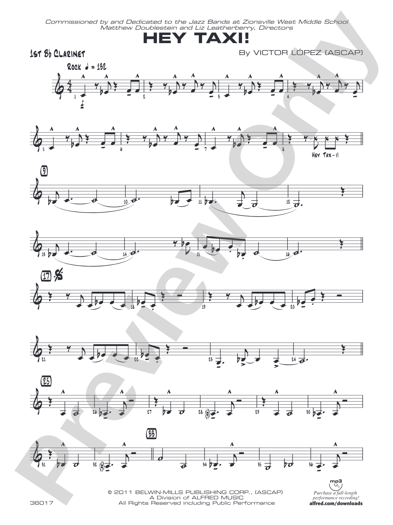 Hey Taxi!: 1st B-flat Clarinet