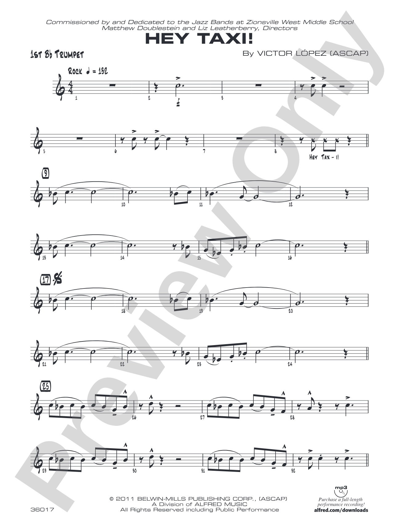Hey Taxi!: 1st B-flat Trumpet