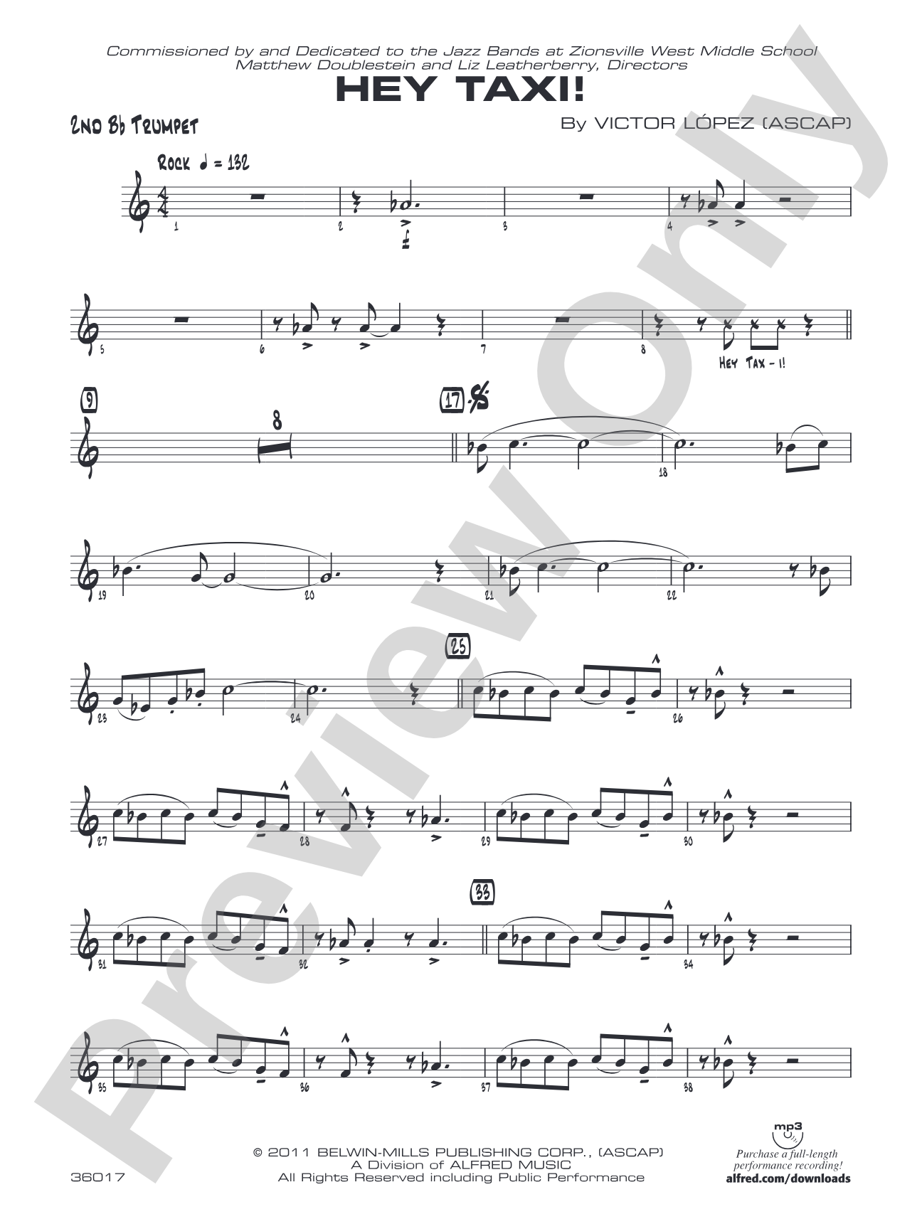 Hey Taxi!: 2nd B-flat Trumpet
