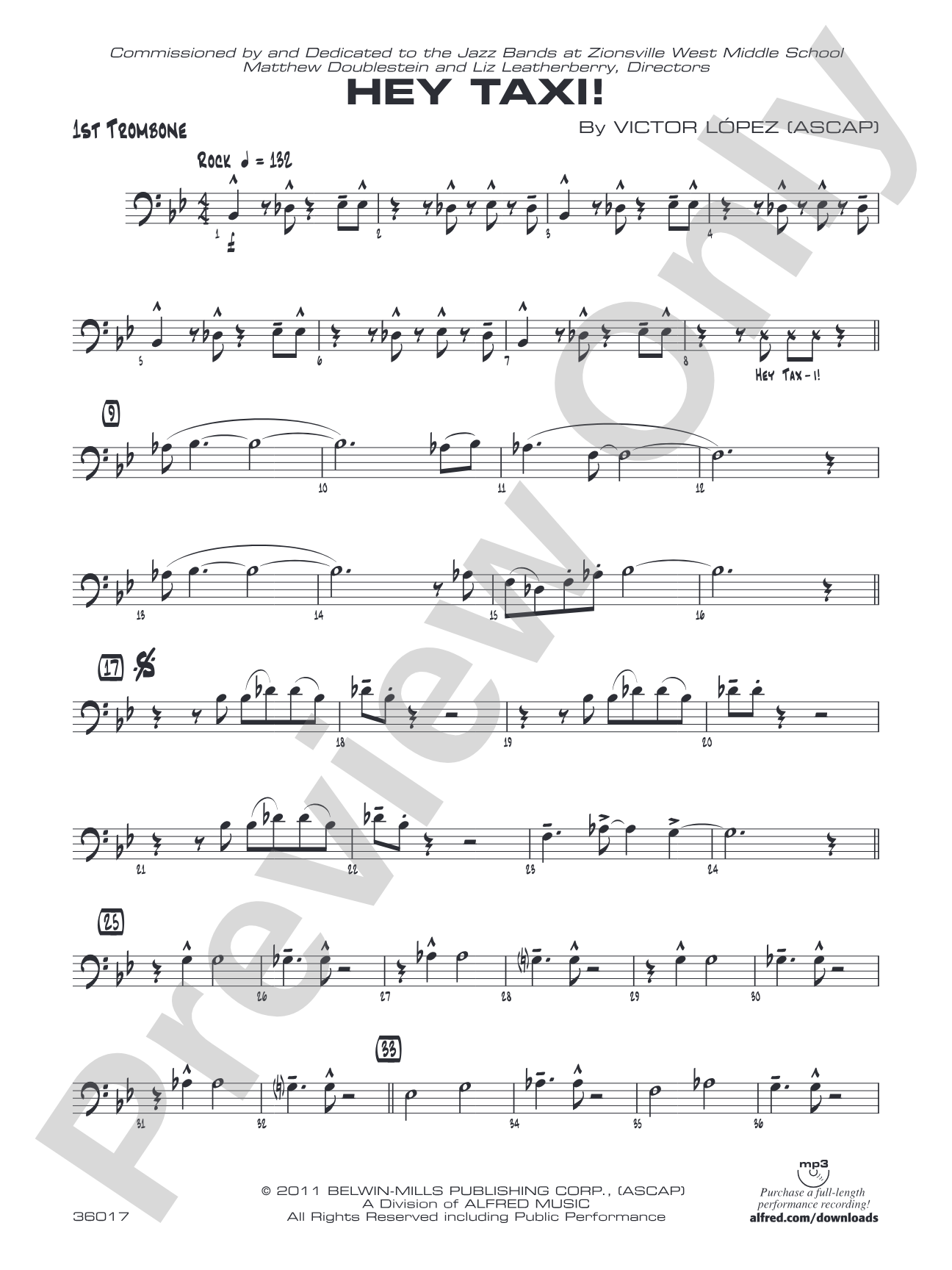 Hey Taxi!: 1st Trombone