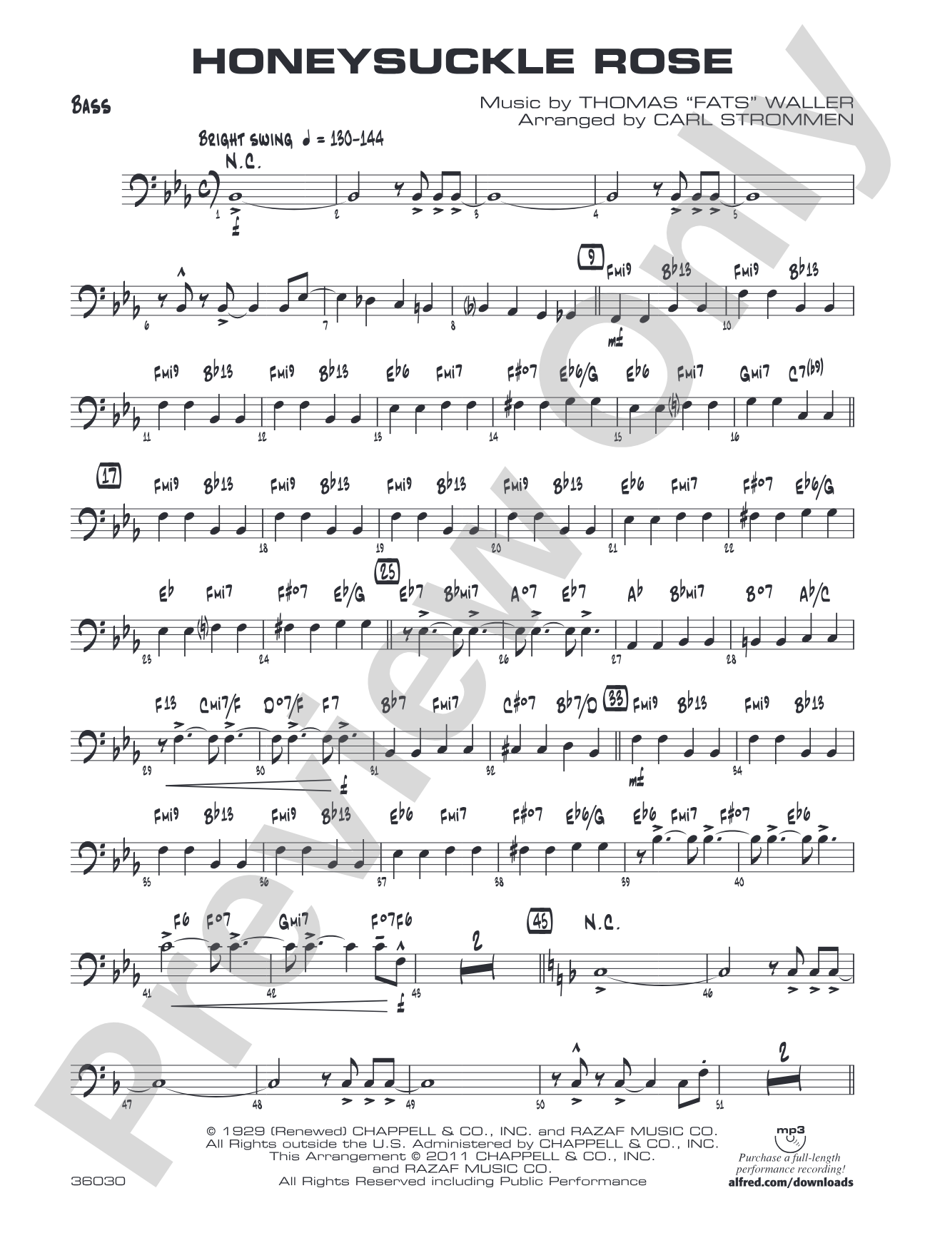 Honeysuckle Rose: String Bass