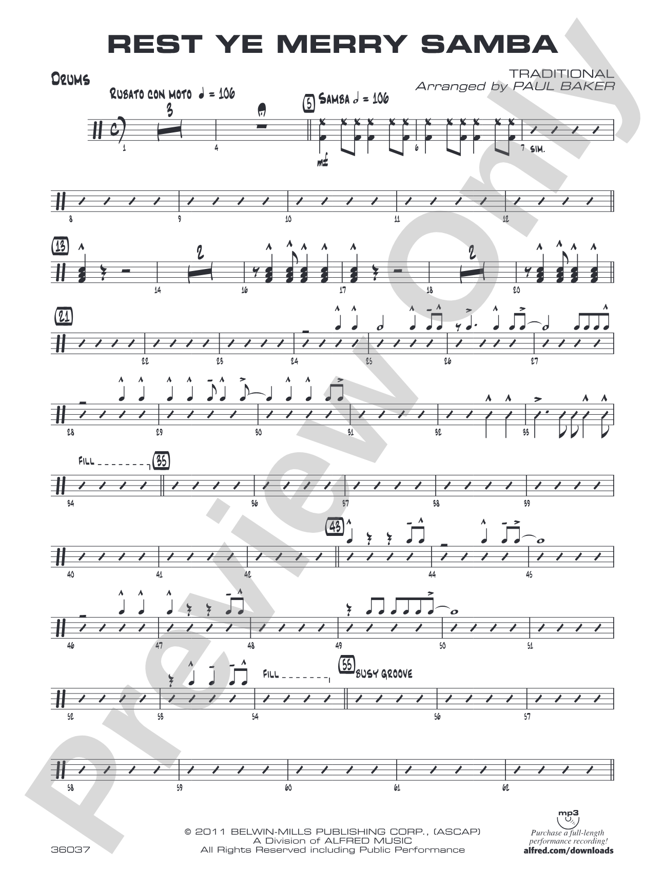Rest Ye Merry Samba: Drums