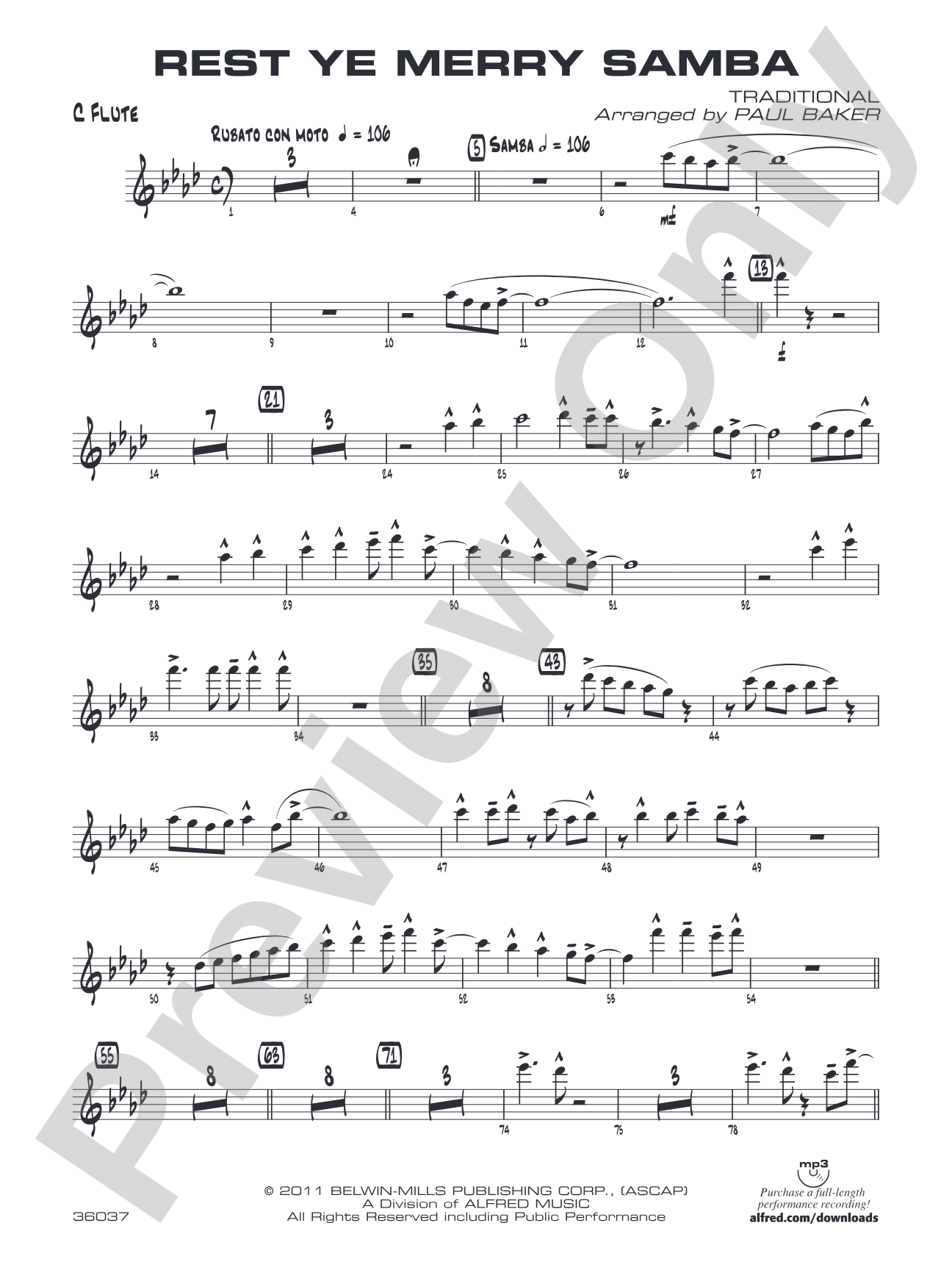 Rest Ye Merry Samba: Flute