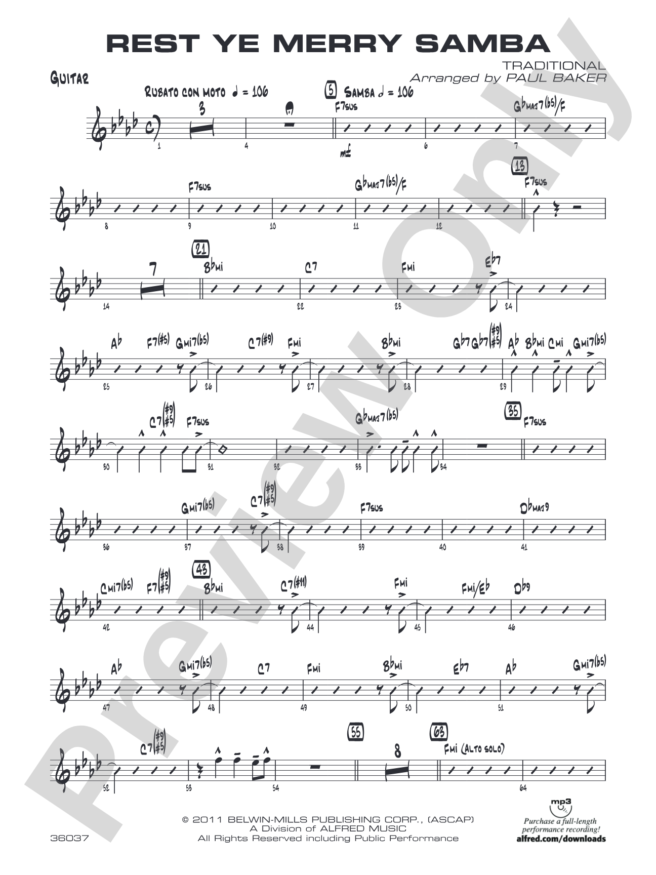 Rest Ye Merry Samba: Guitar