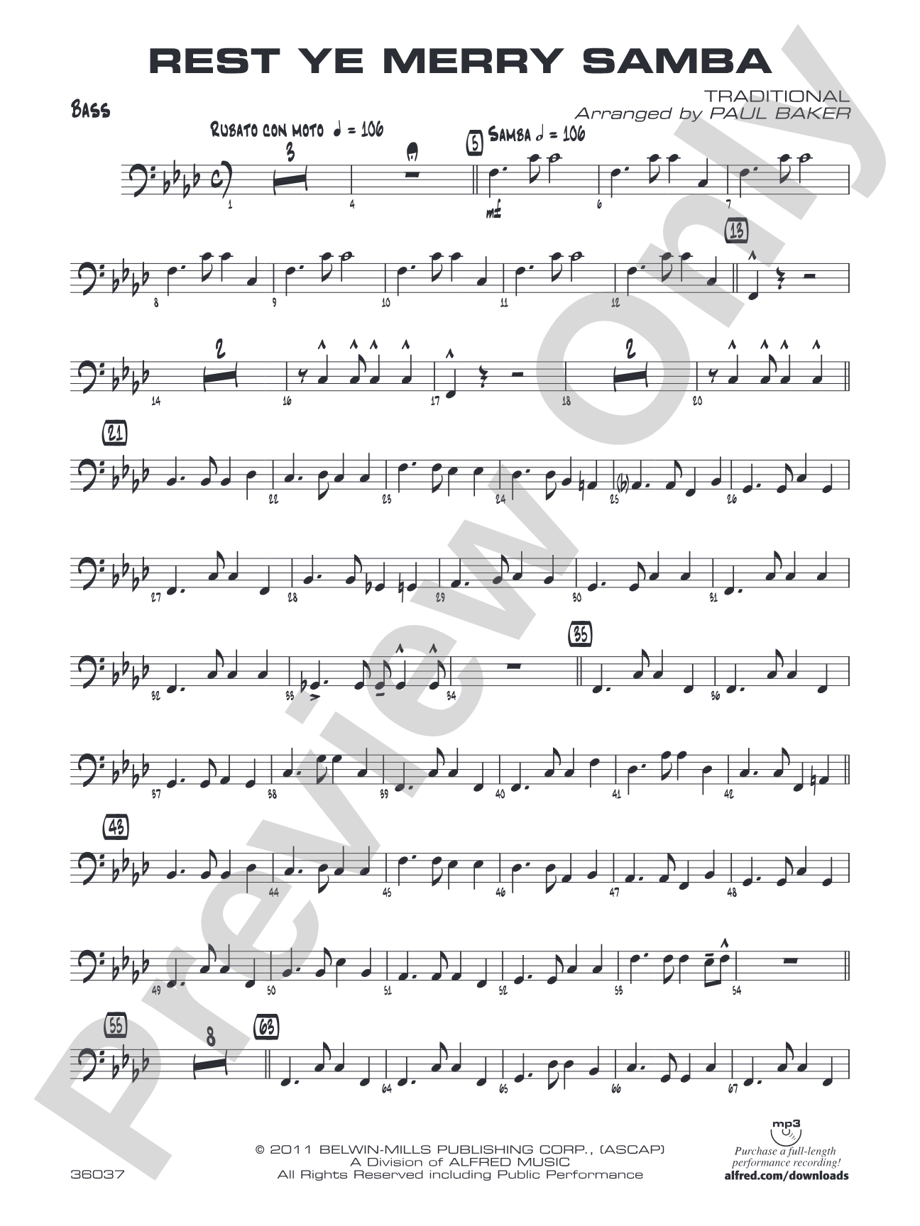 Rest Ye Merry Samba: String Bass