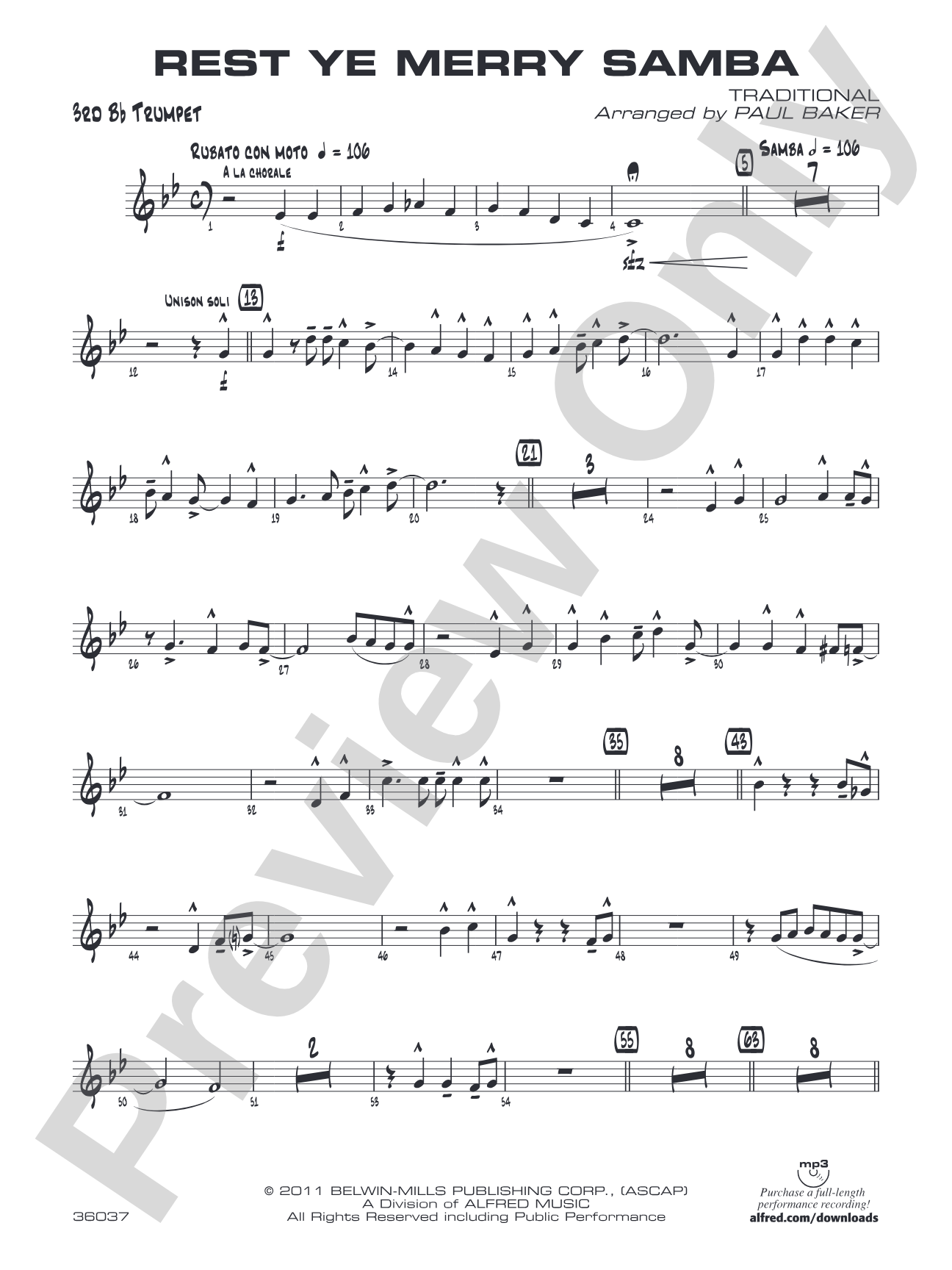 Rest Ye Merry Samba: 3rd B-flat Trumpet
