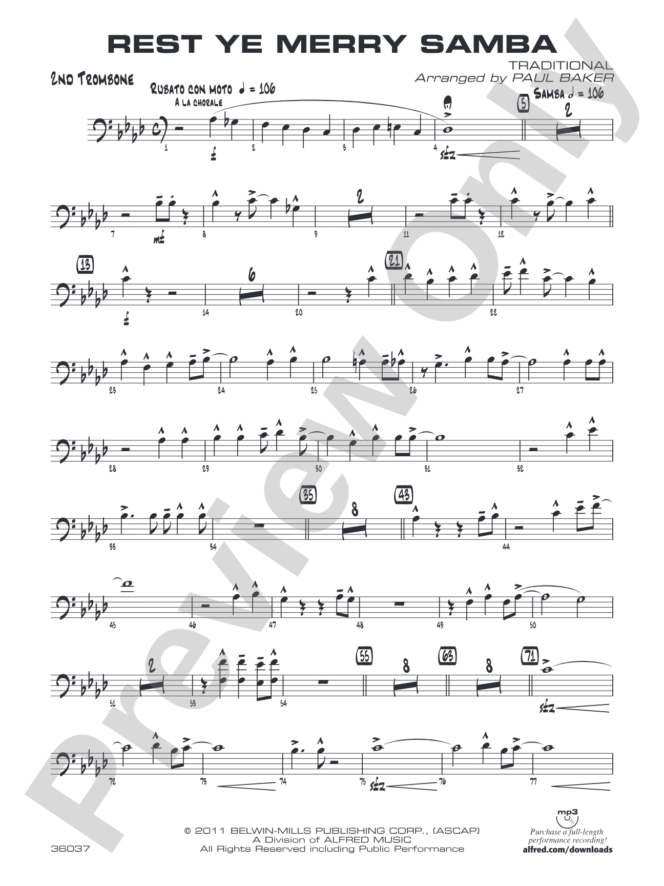 Rest Ye Merry Samba: 2nd Trombone