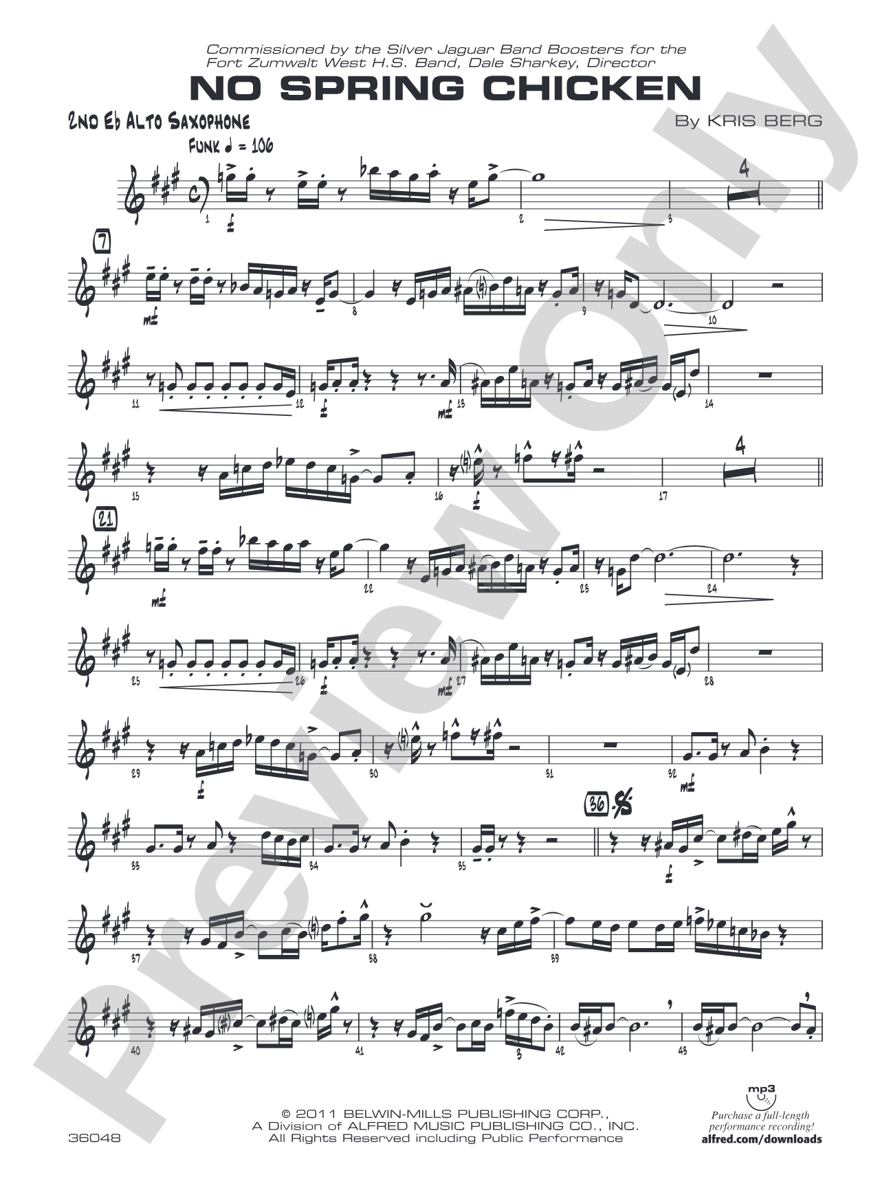 No Spring Chicken: 2nd E-flat Alto Saxophone