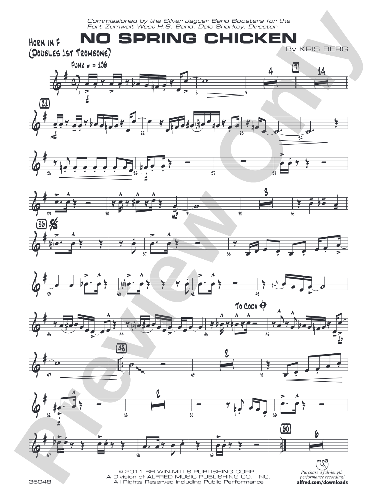 No Spring Chicken: 1st F Horn