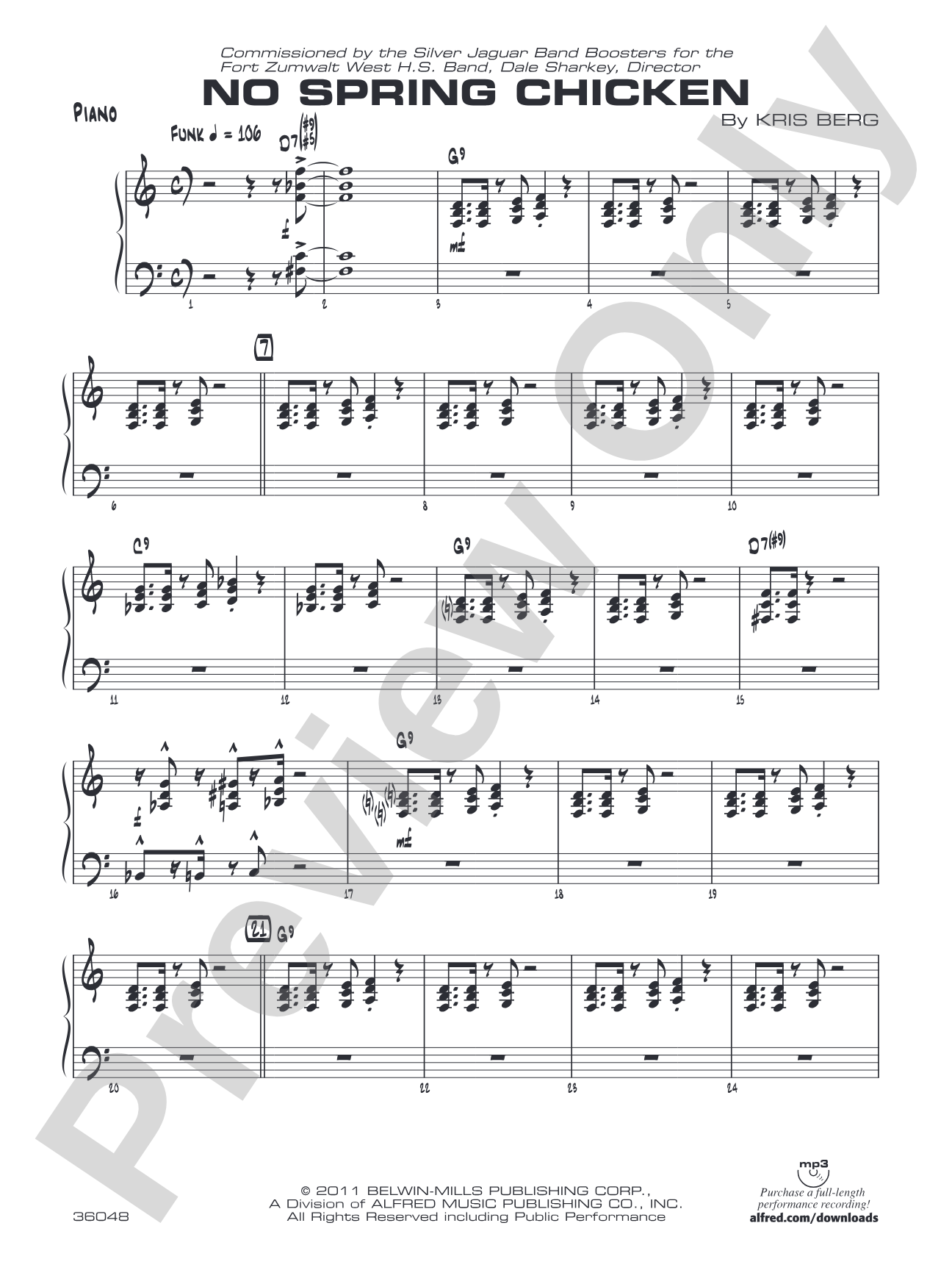 No Spring Chicken: Piano Accompaniment