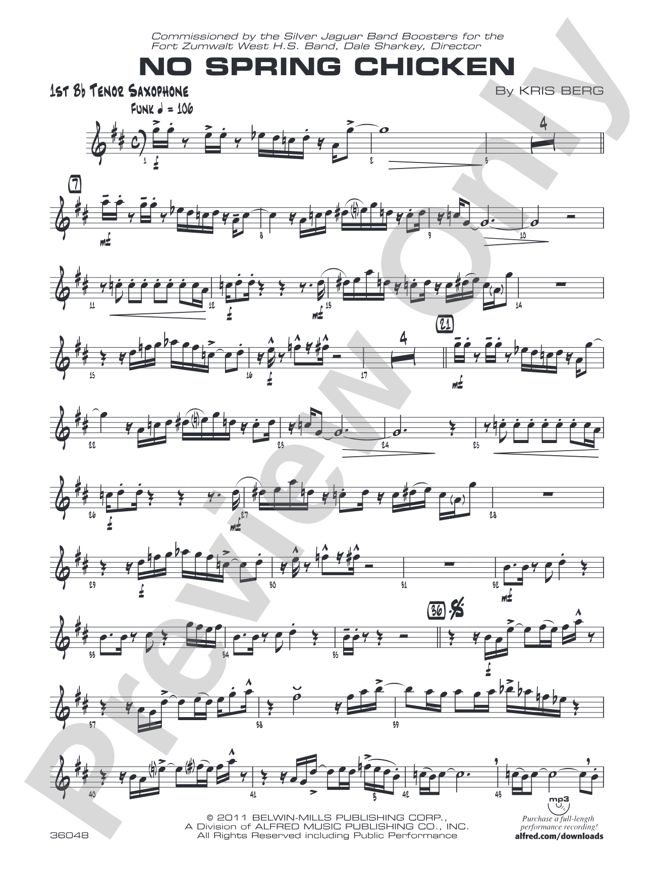 No Spring Chicken: B-flat Tenor Saxophone