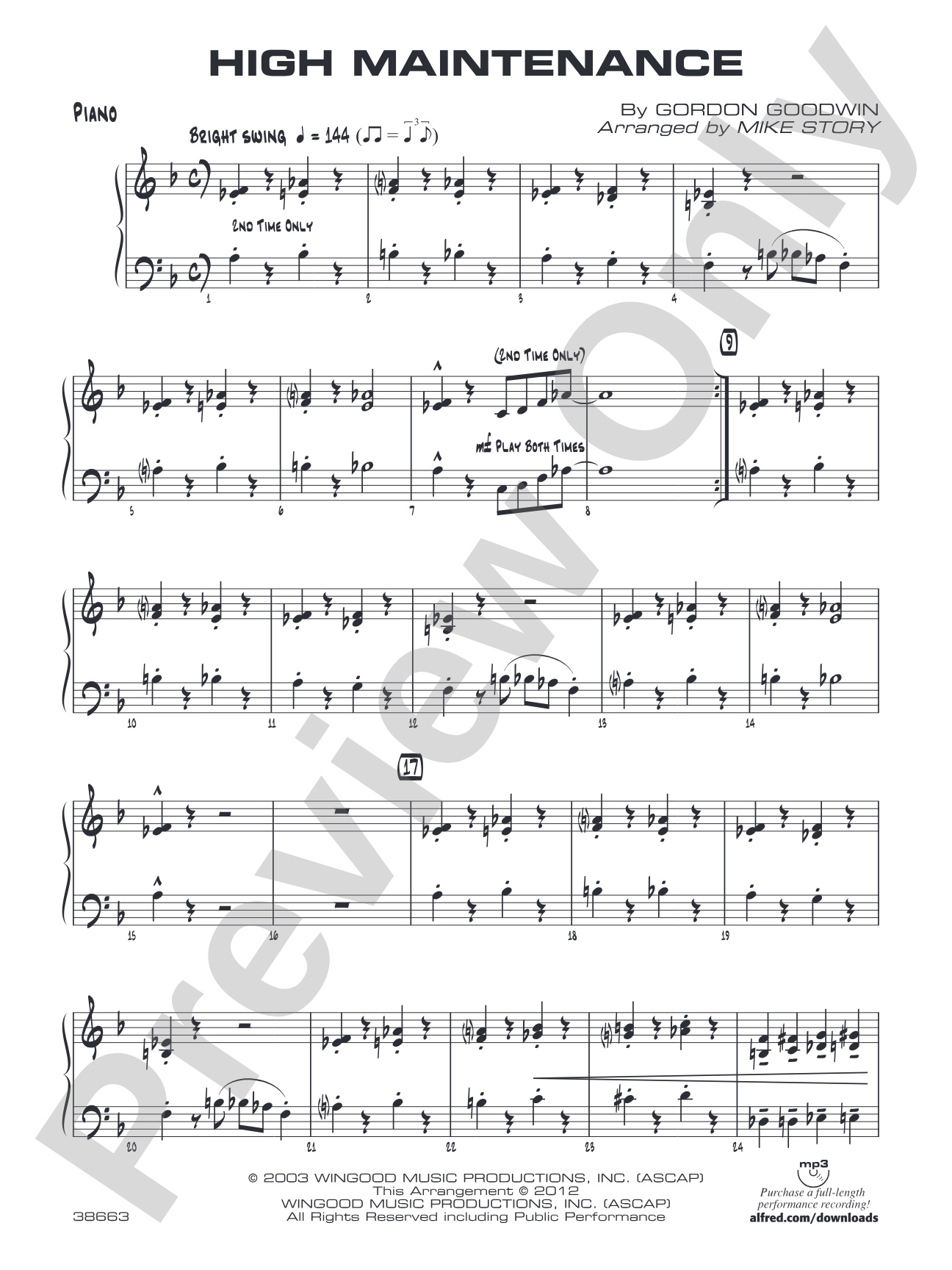 High Maintenance: Piano Accompaniment