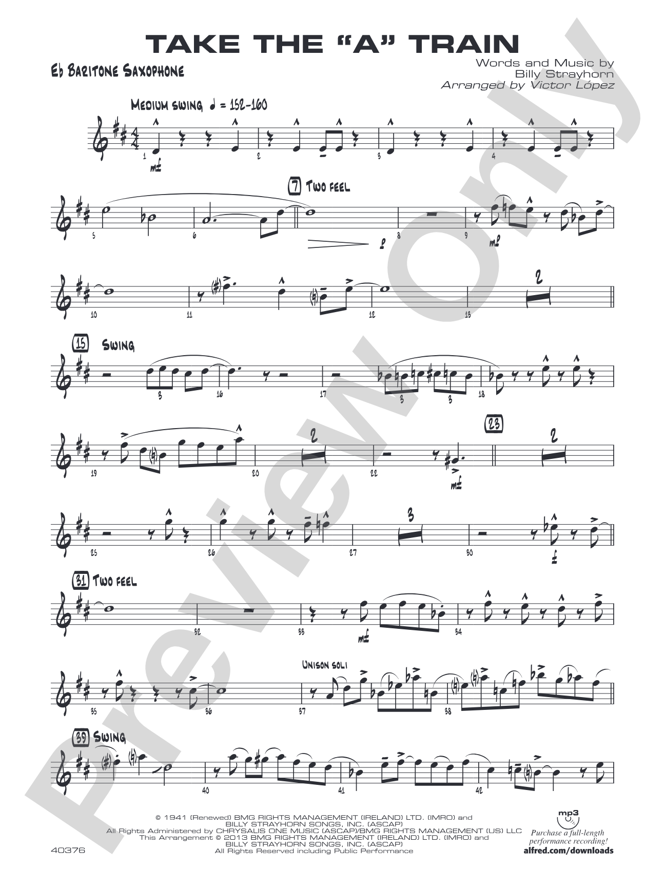 Take the "A" Train: E-flat Baritone Saxophone