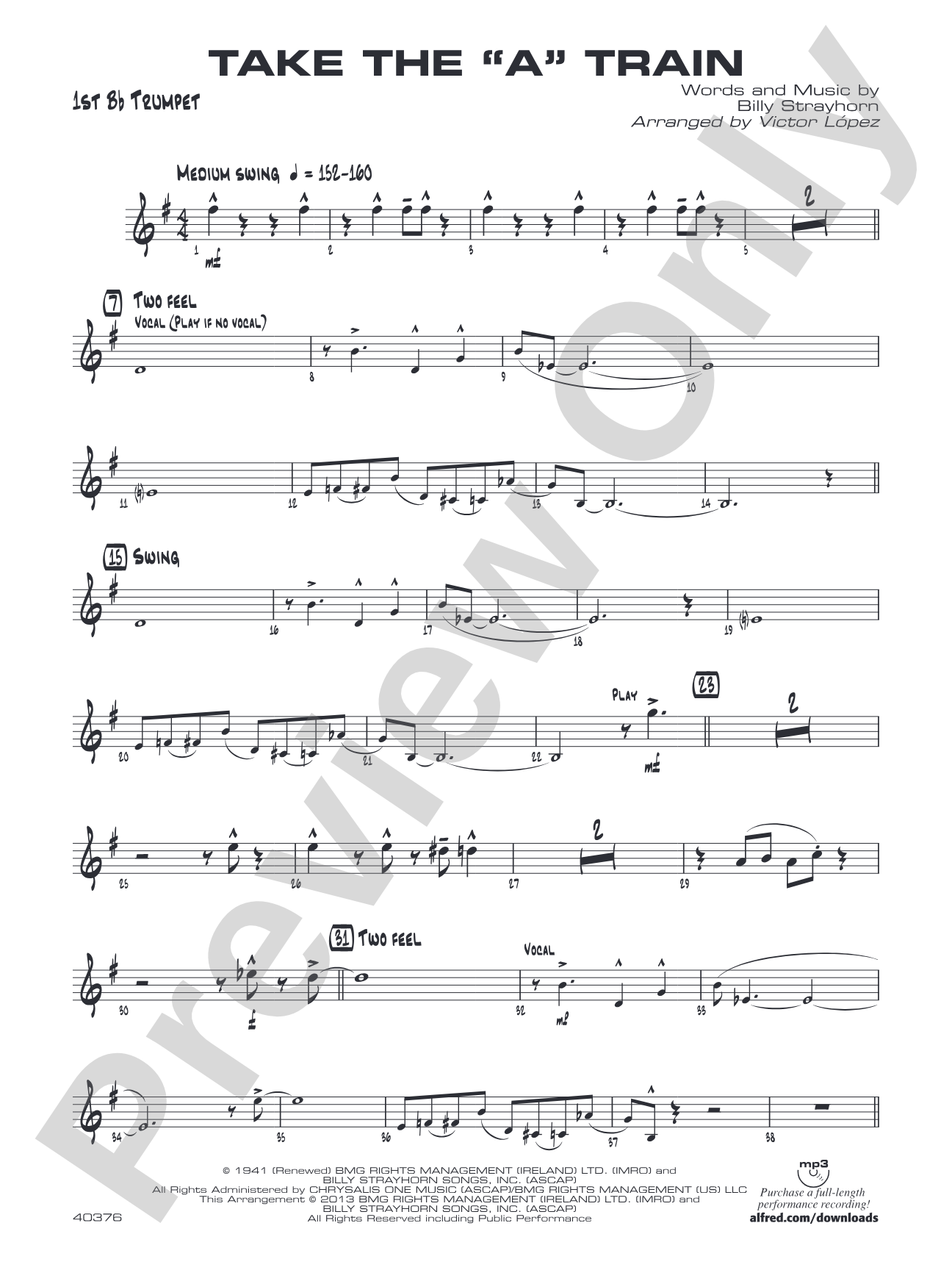 Take the "A" Train: 1st B-flat Trumpet