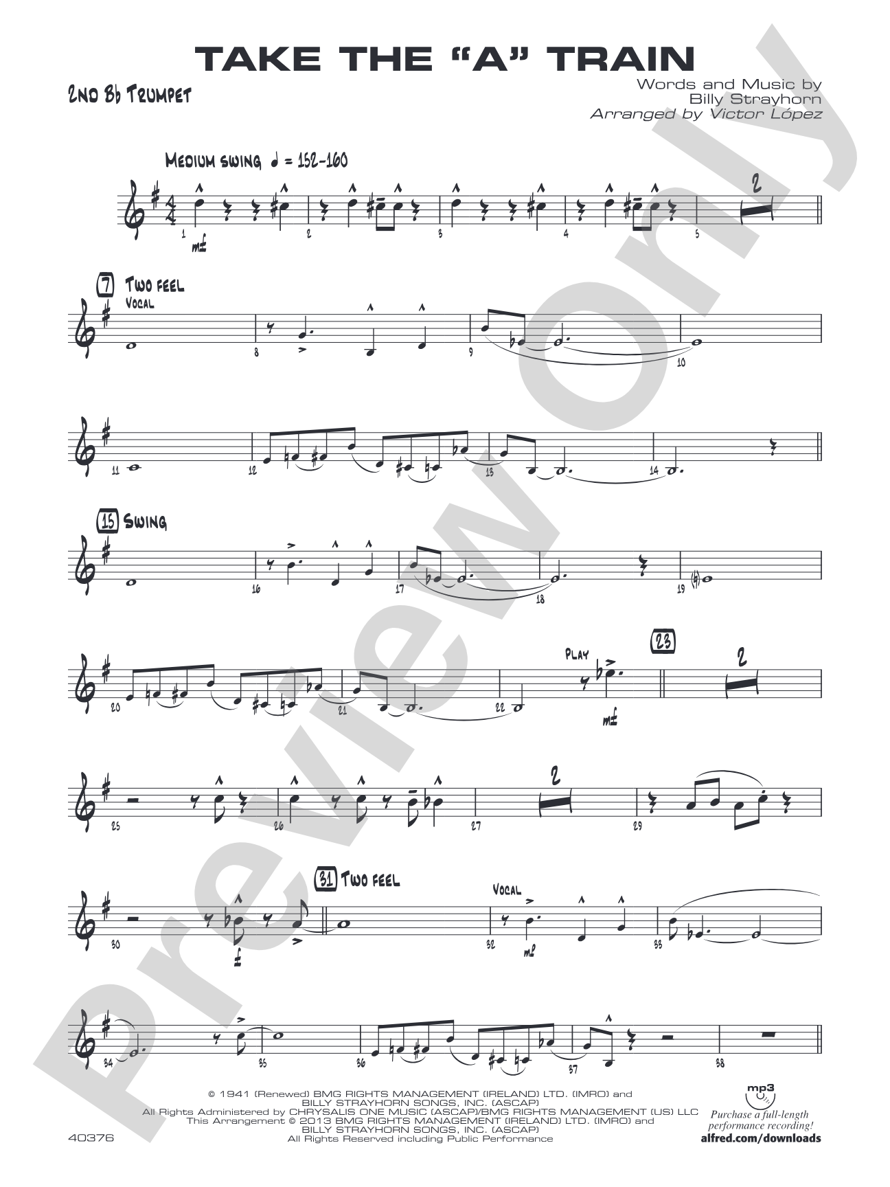 Take the "A" Train: 2nd B-flat Trumpet