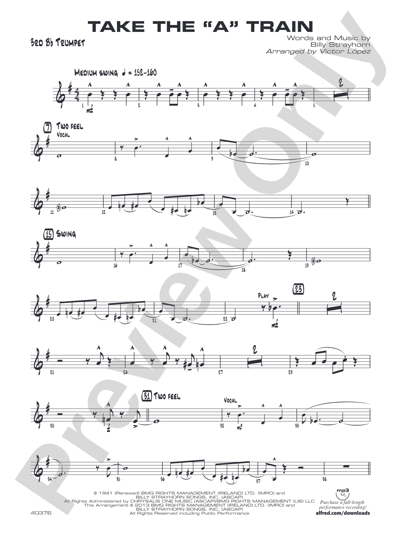 Take the "A" Train: 3rd B-flat Trumpet