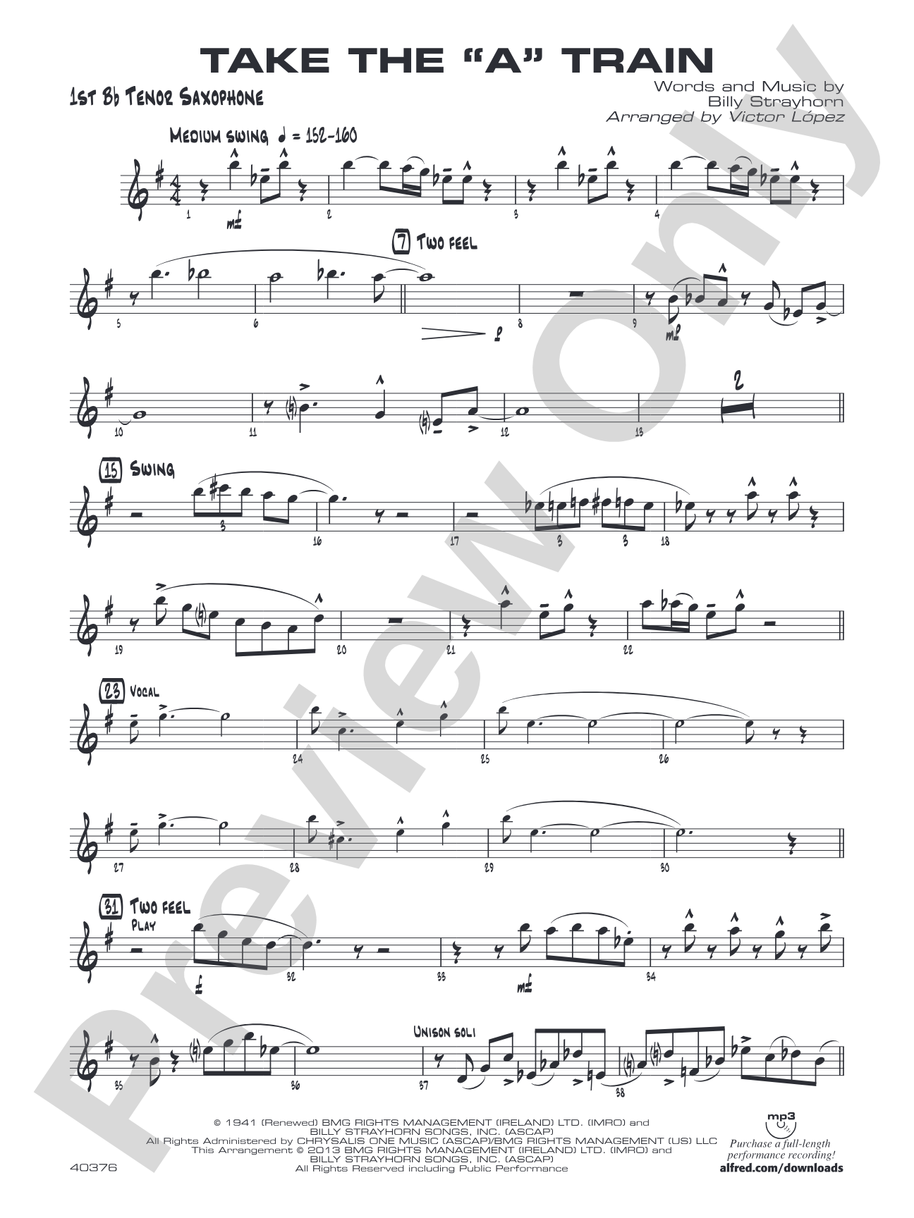 Take the "A" Train: B-flat Tenor Saxophone