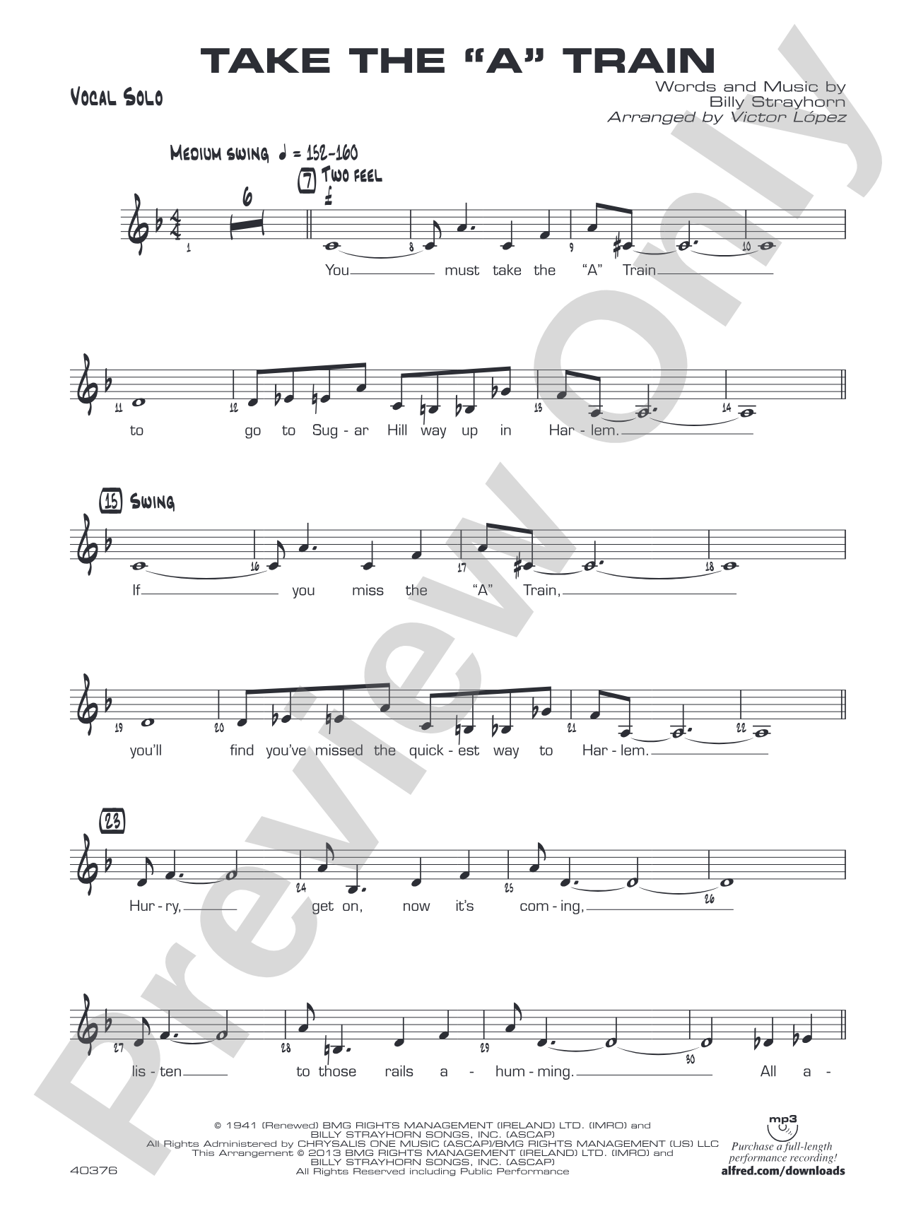 Take the "A" Train: Vocal Solo