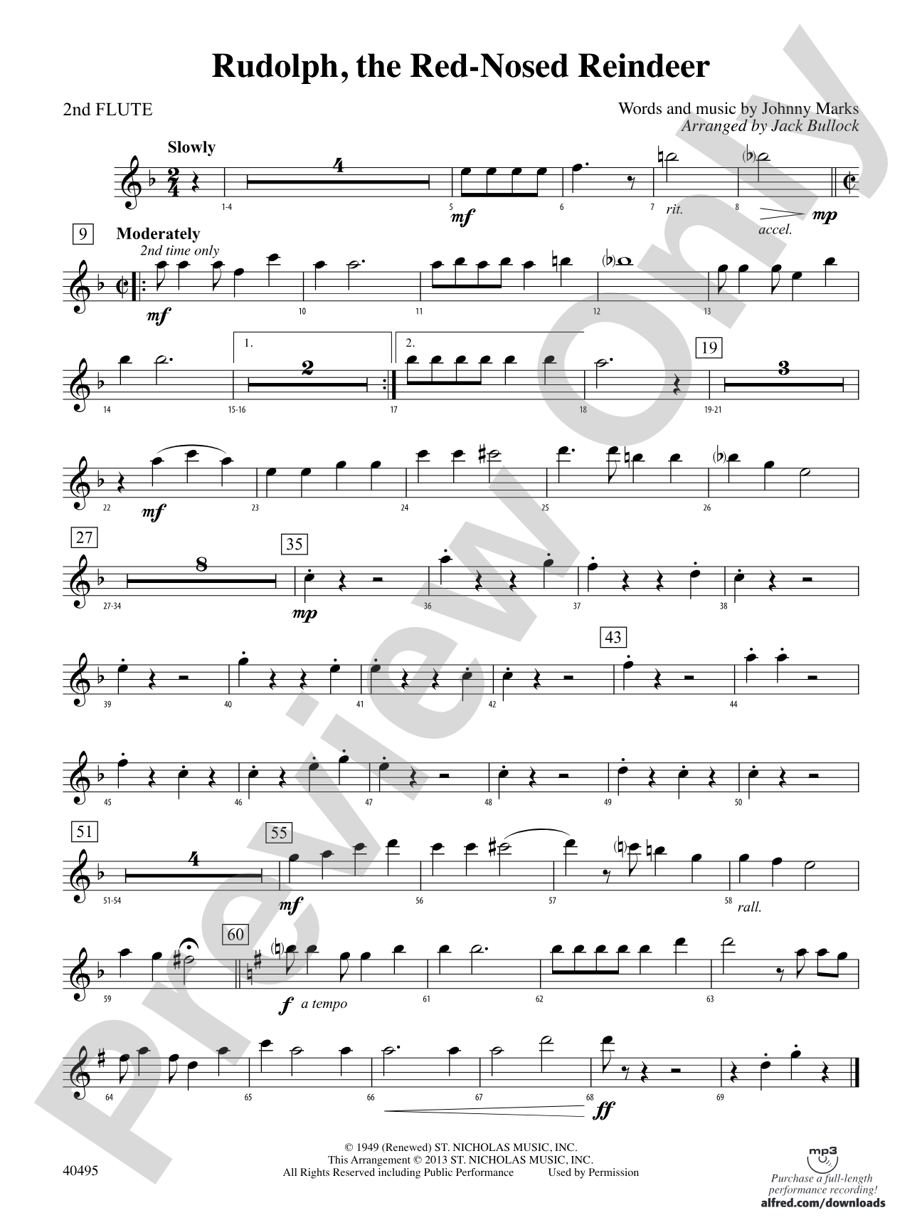 Rudolph, the Red-Nosed Reindeer: 2nd Flute