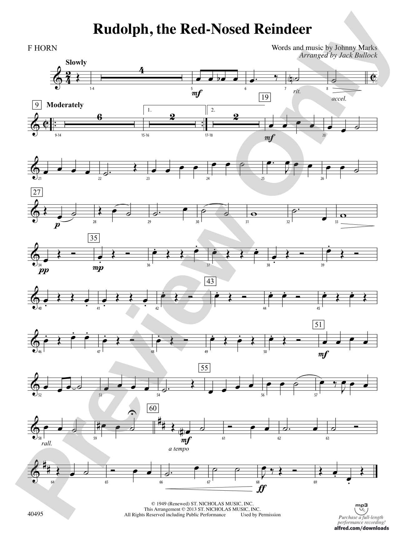 Rudolph, the Red-Nosed Reindeer: 1st F Horn