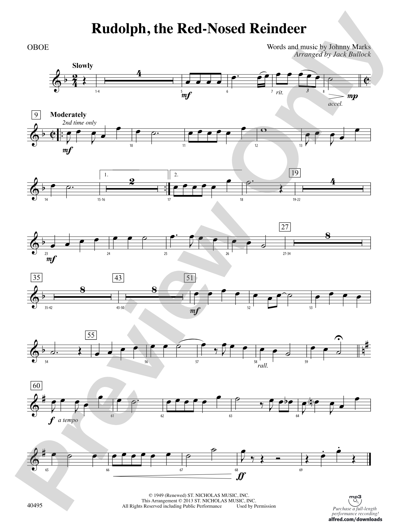 Rudolph, the Red-Nosed Reindeer: Oboe
