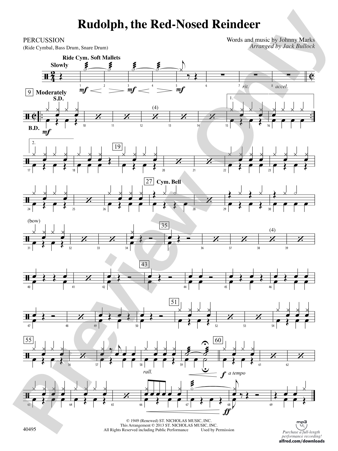 Rudolph, the Red-Nosed Reindeer: 1st Percussion