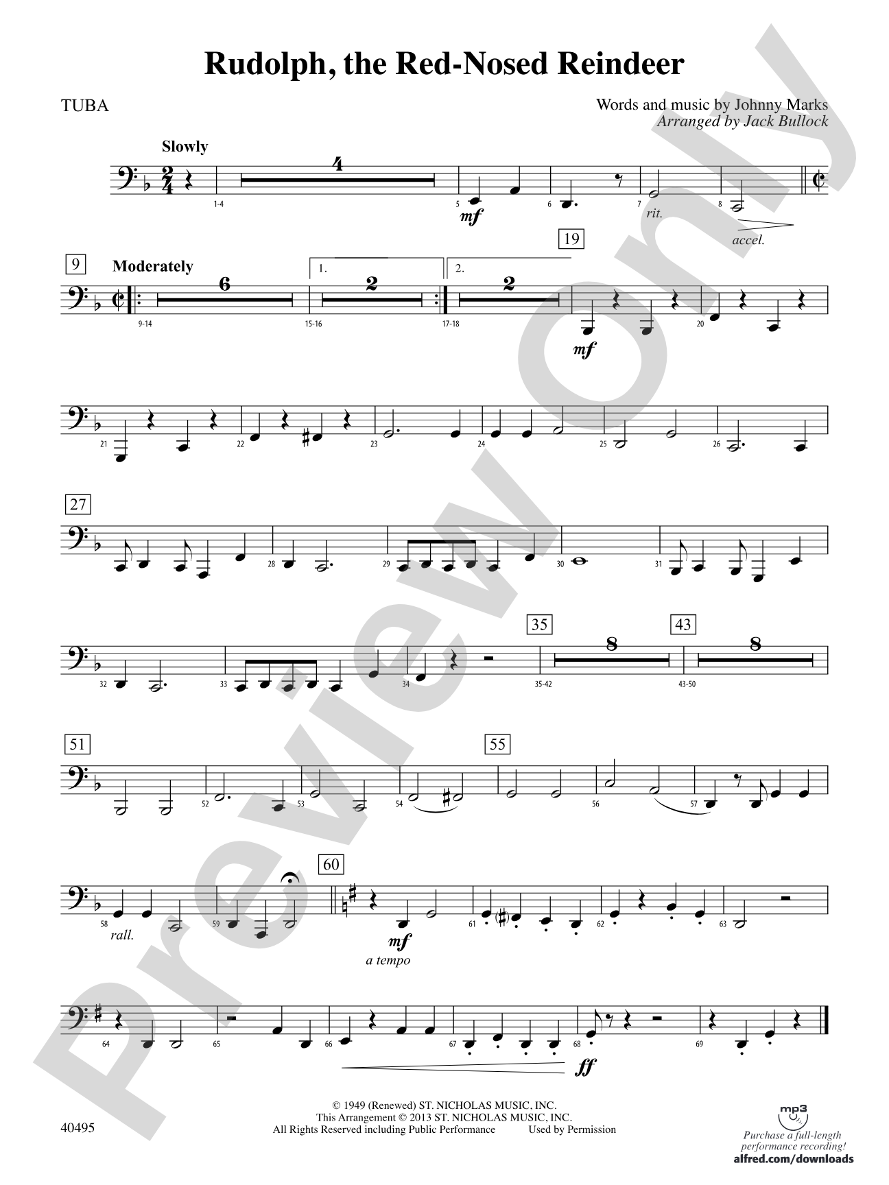 Rudolph, the Red-Nosed Reindeer: Tuba