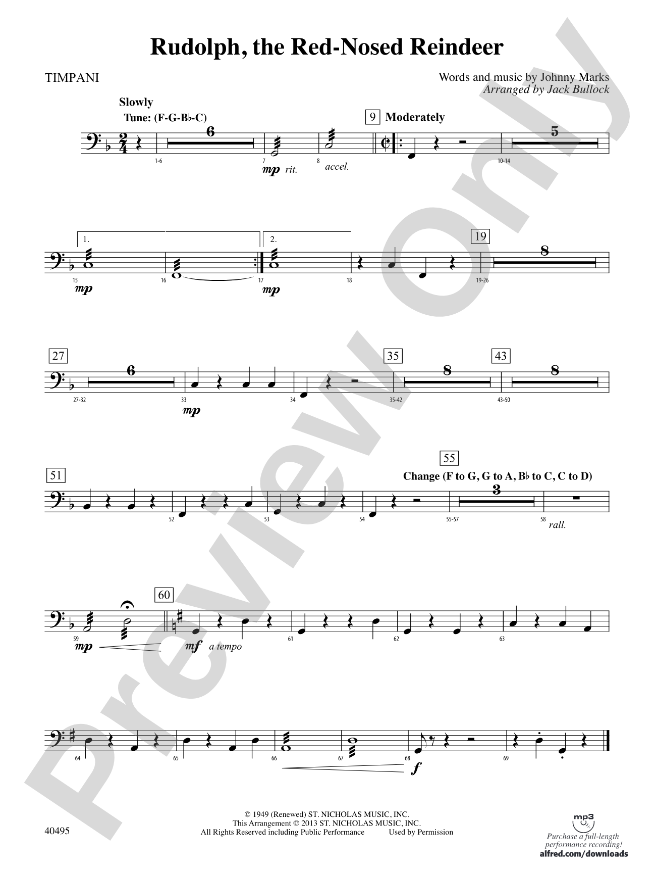 Rudolph, the Red-Nosed Reindeer: Timpani