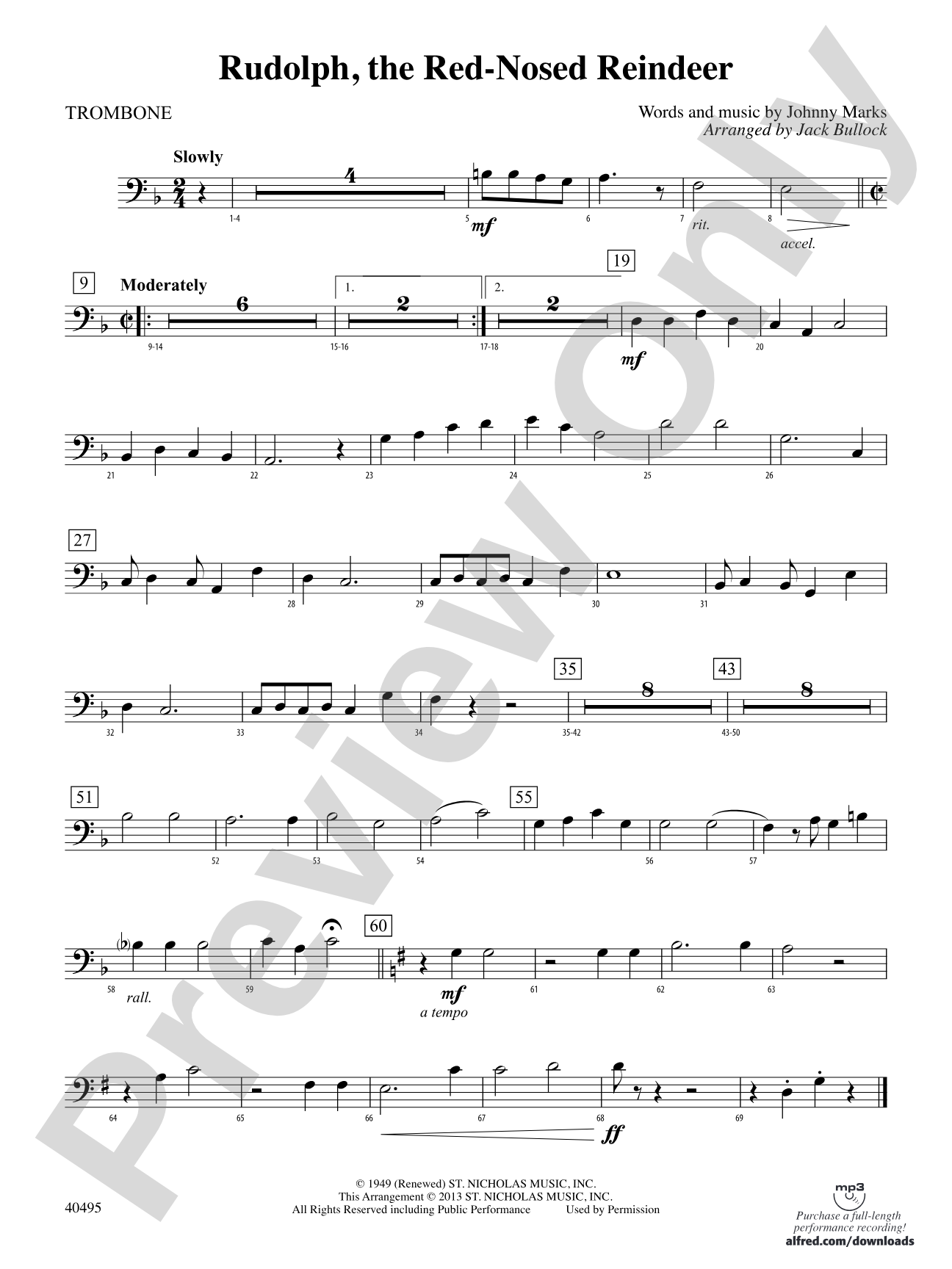 Rudolph, the Red-Nosed Reindeer: 1st Trombone