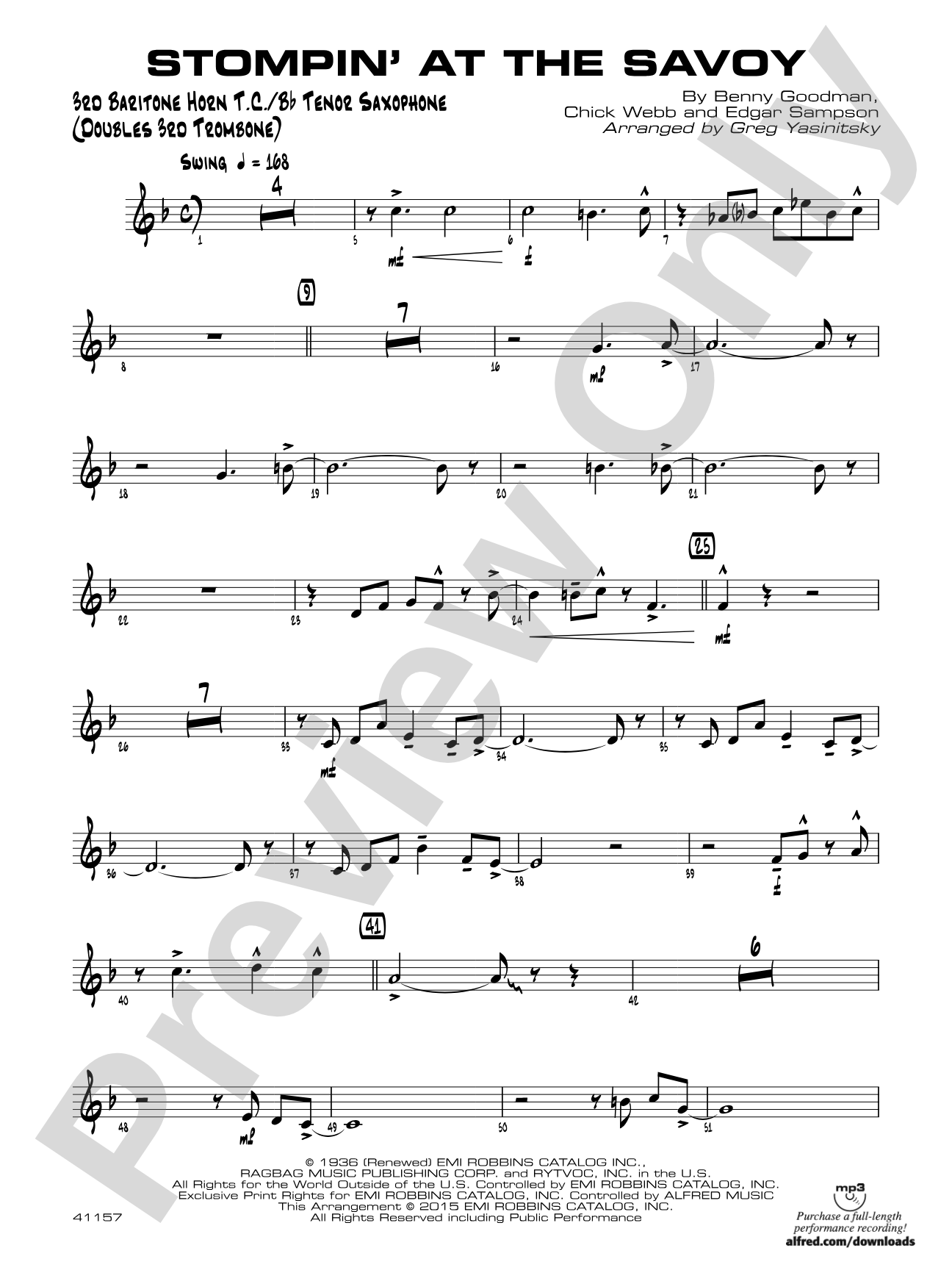 Stompin' at the Savoy: 3rd Baritone T.C.